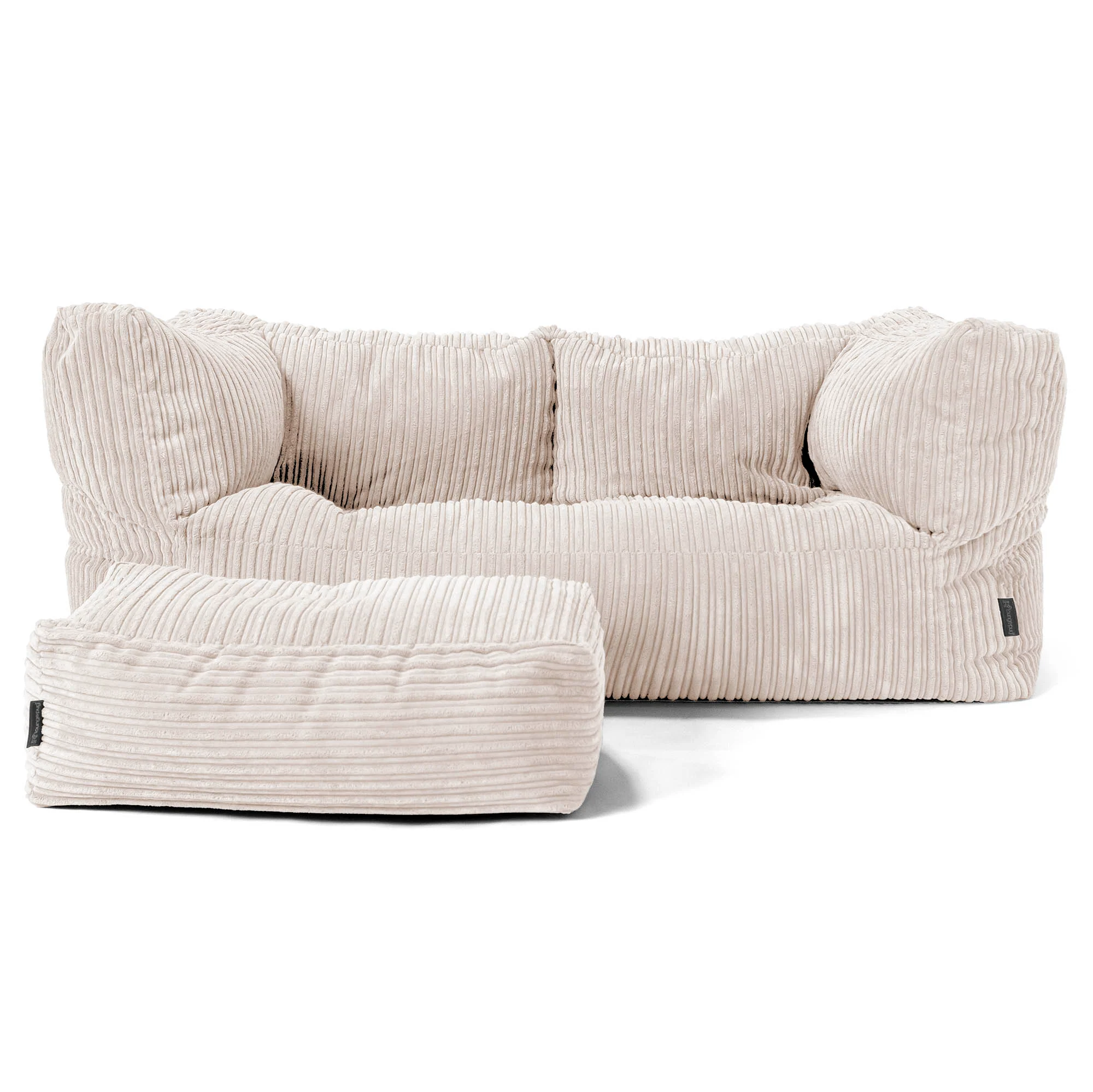 Albert 2-sits Saccosäcksoffa - Klassisk Manchestertyg Elfenbensvit - Image 2