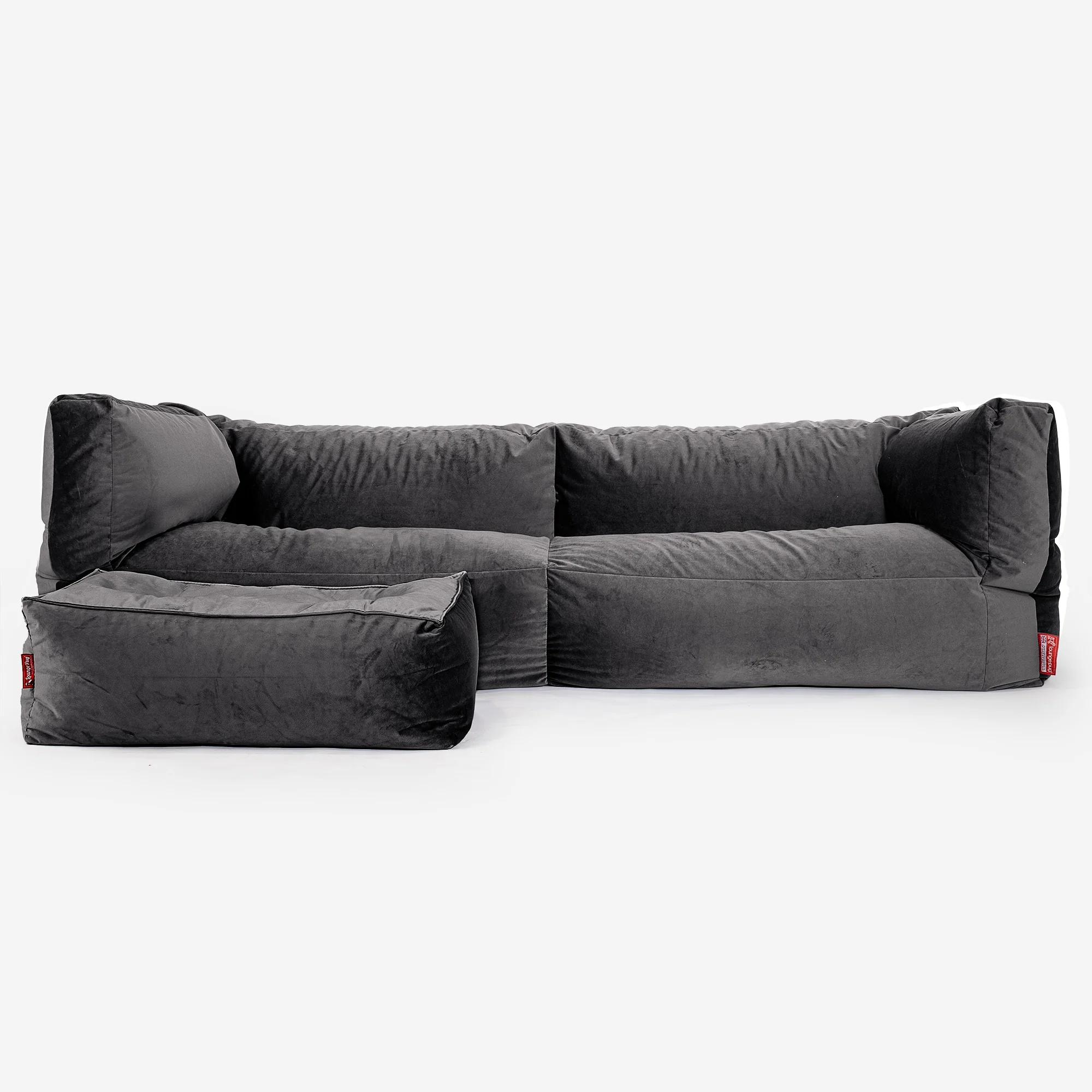 Albert 3-sits Saccosäcksoffa - Sammet Grafitgrå - Image 2