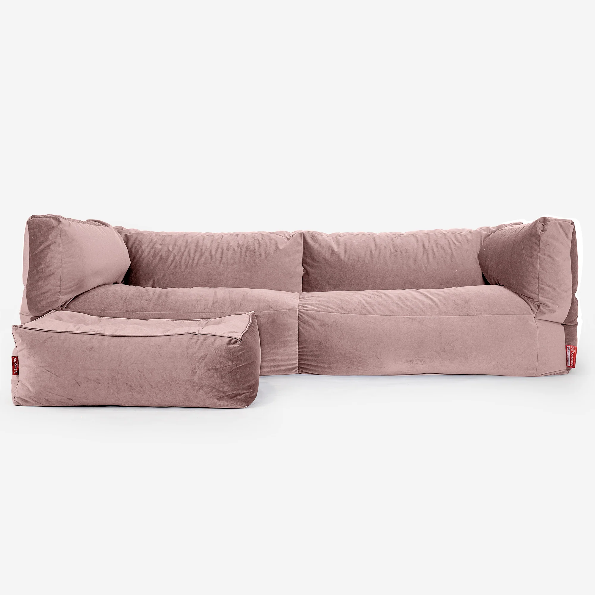 Albert 3-sits Saccosäcksoffa - Sammet Rosa - Image 2