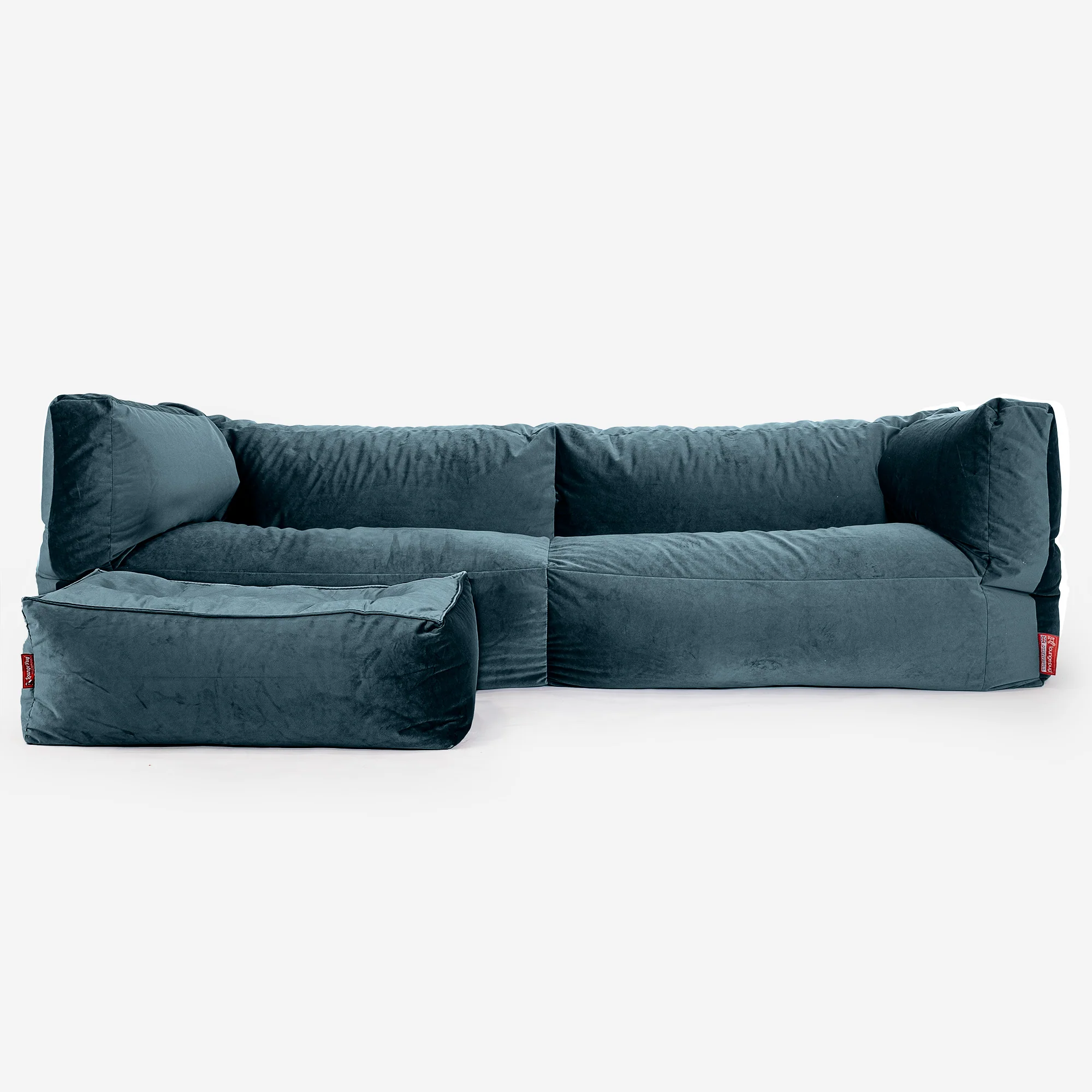 Albert 3-sits Saccosäcksoffa - Sammet Teal - Image 2