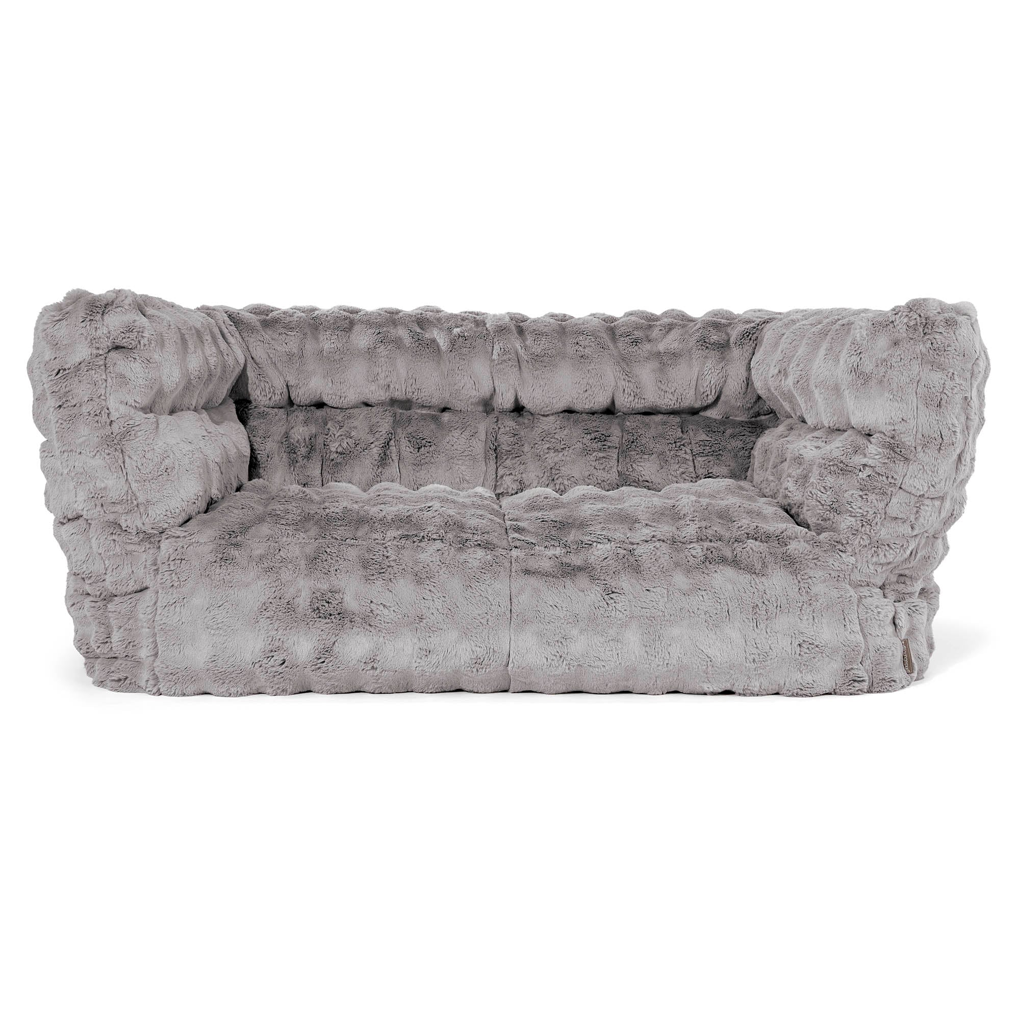 Louis 2-sits Saccosäcksoffa - Fuskpäls Bubble Grå