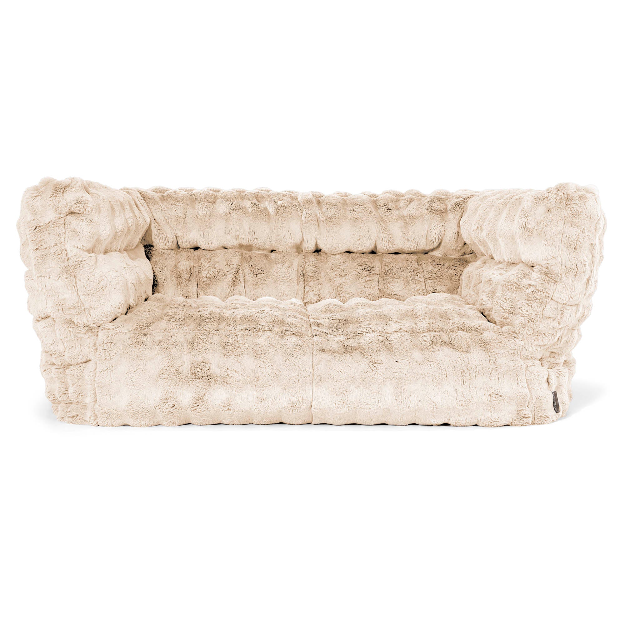 Louis 2-sits Saccosäcksoffa - Fuskpäls Bubble Gräddvit