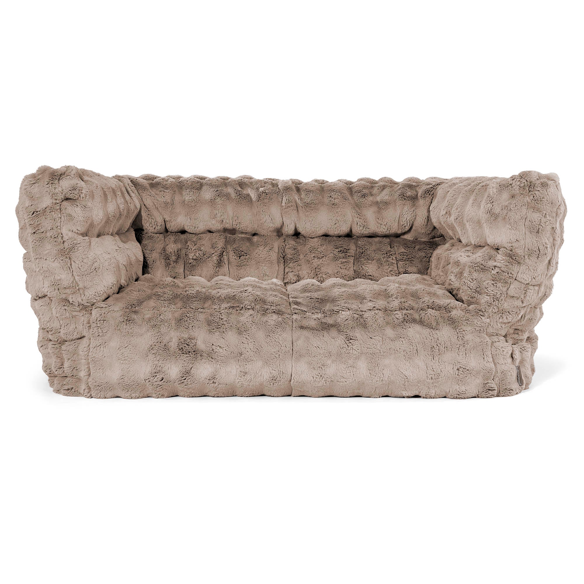 Louis 2-sits Saccosäcksoffa - Fuskpäls Bubble Minkbrun