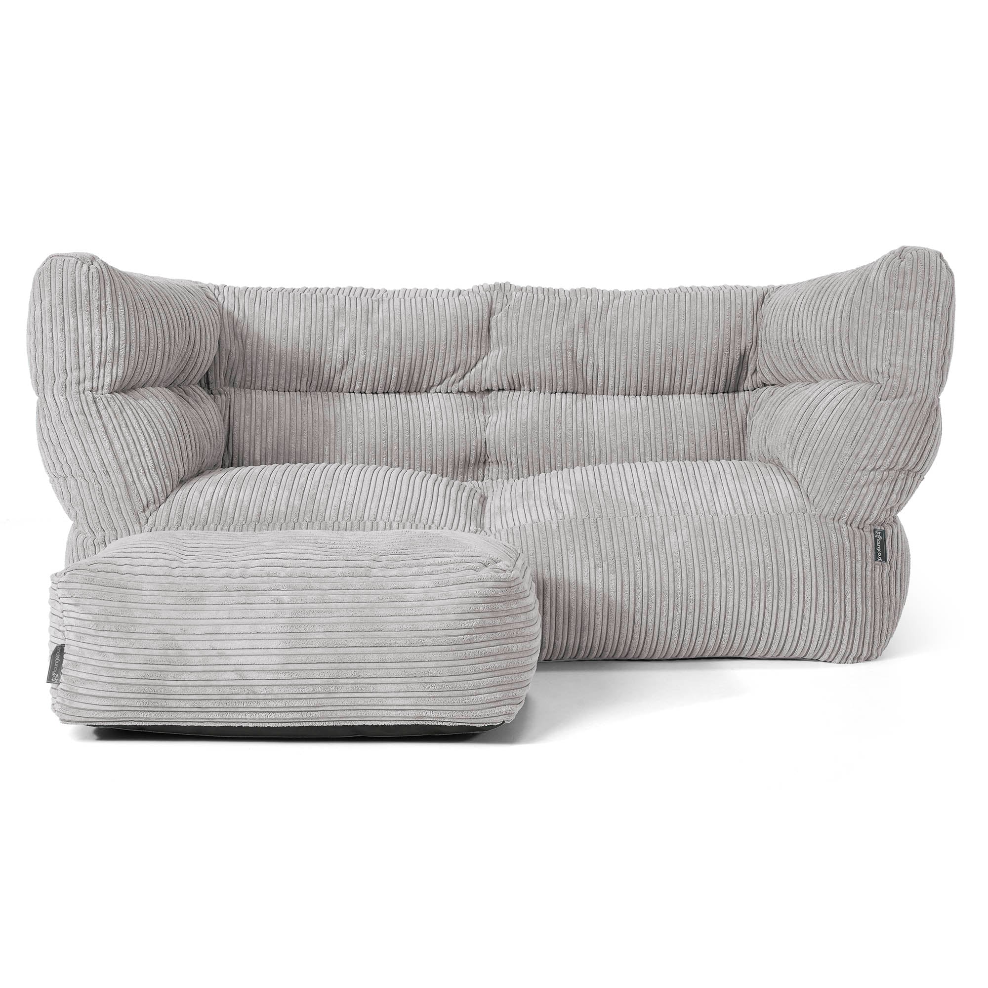 Louis 2-sits Saccosäcksoffa - Klassisk Manchestertyg Silvergrå - Image 2