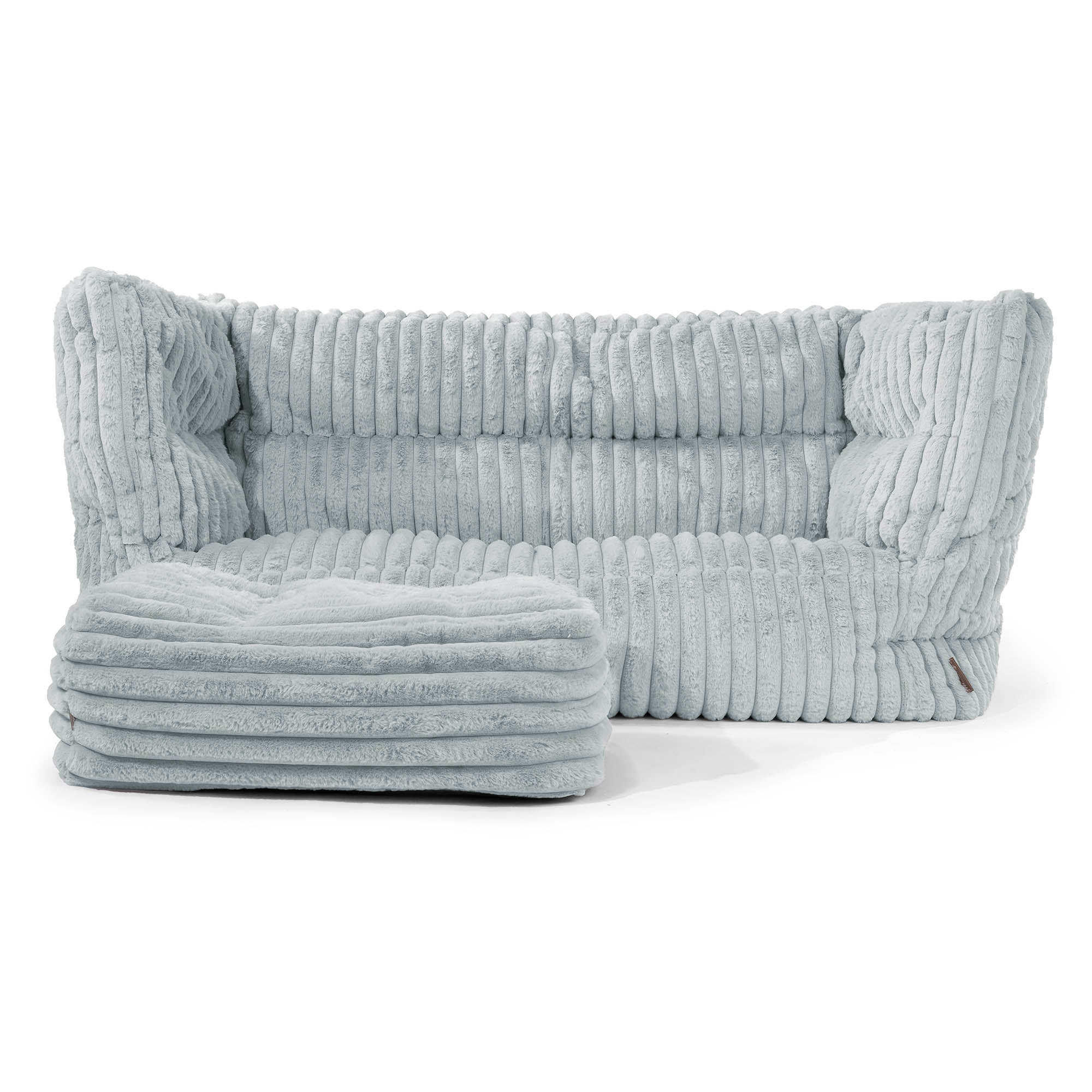 Louis 2-sits Saccosäcksoffa - Ultraplyschmanchestertyg Ankäggsblå - Image 2