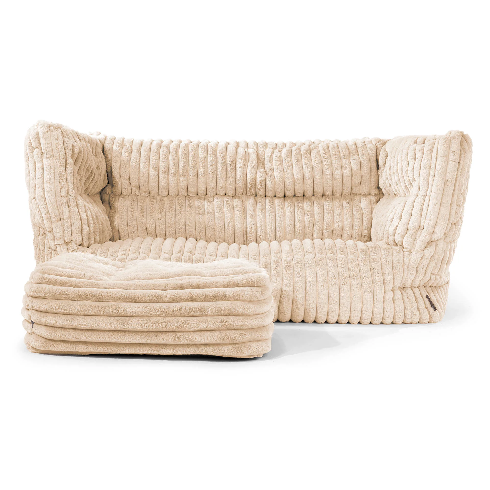 Louis 2-sits Saccosäcksoffa - Ultraplyschmanchestertyg Gräddvit - Image 2