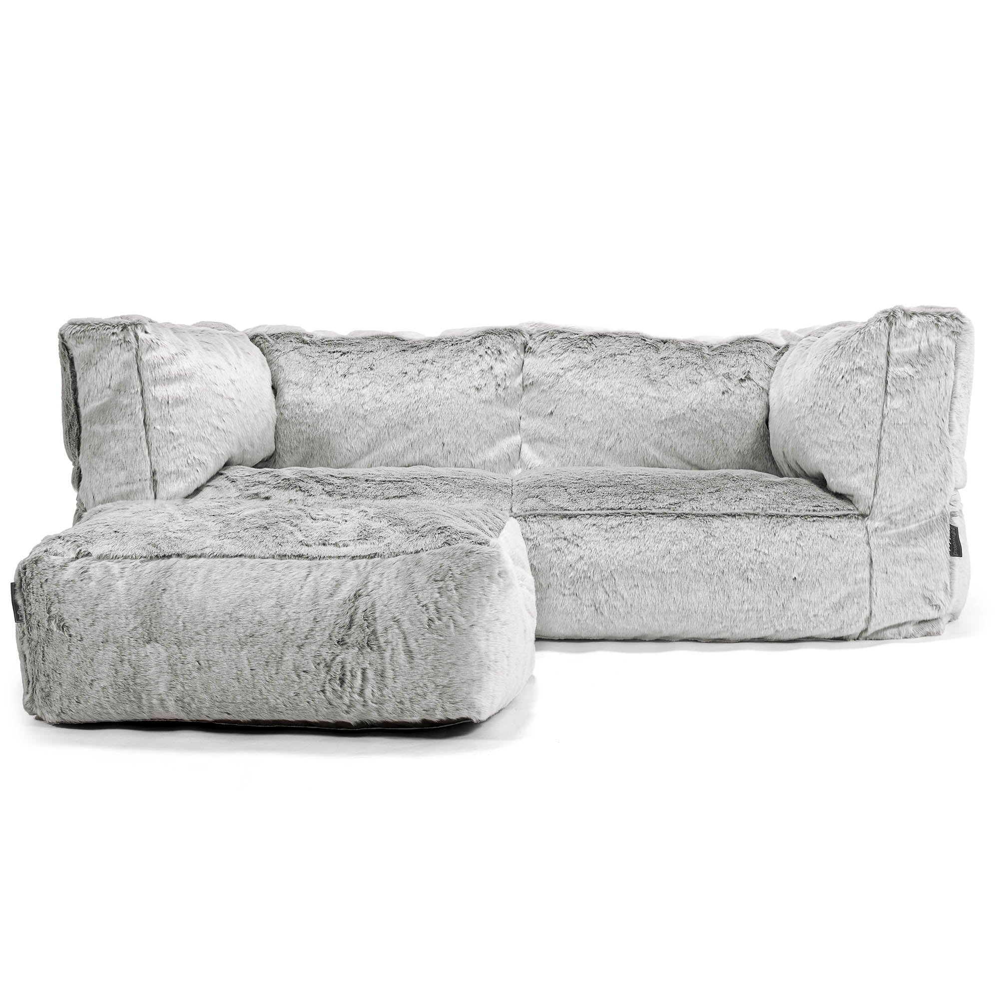 Albert 2-sits Saccosäcksoffa - Fuskkaninpäls Ljusgrå - Image 2
