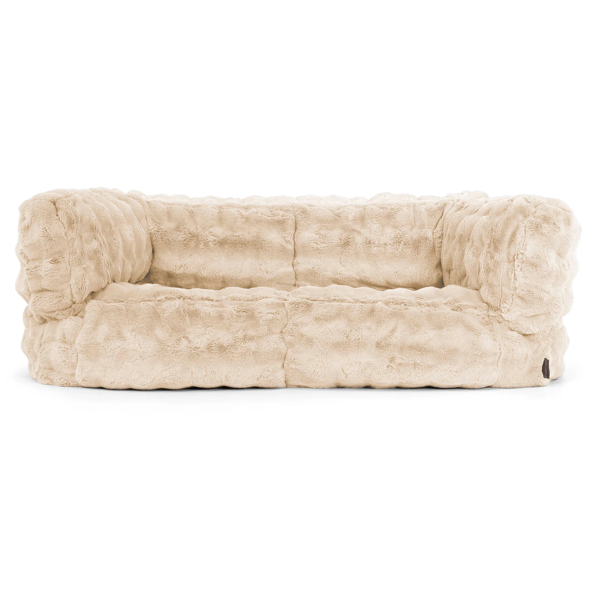Albert 2-sits Saccosäcksoffa - Fuskpäls Bubble Gräddvit