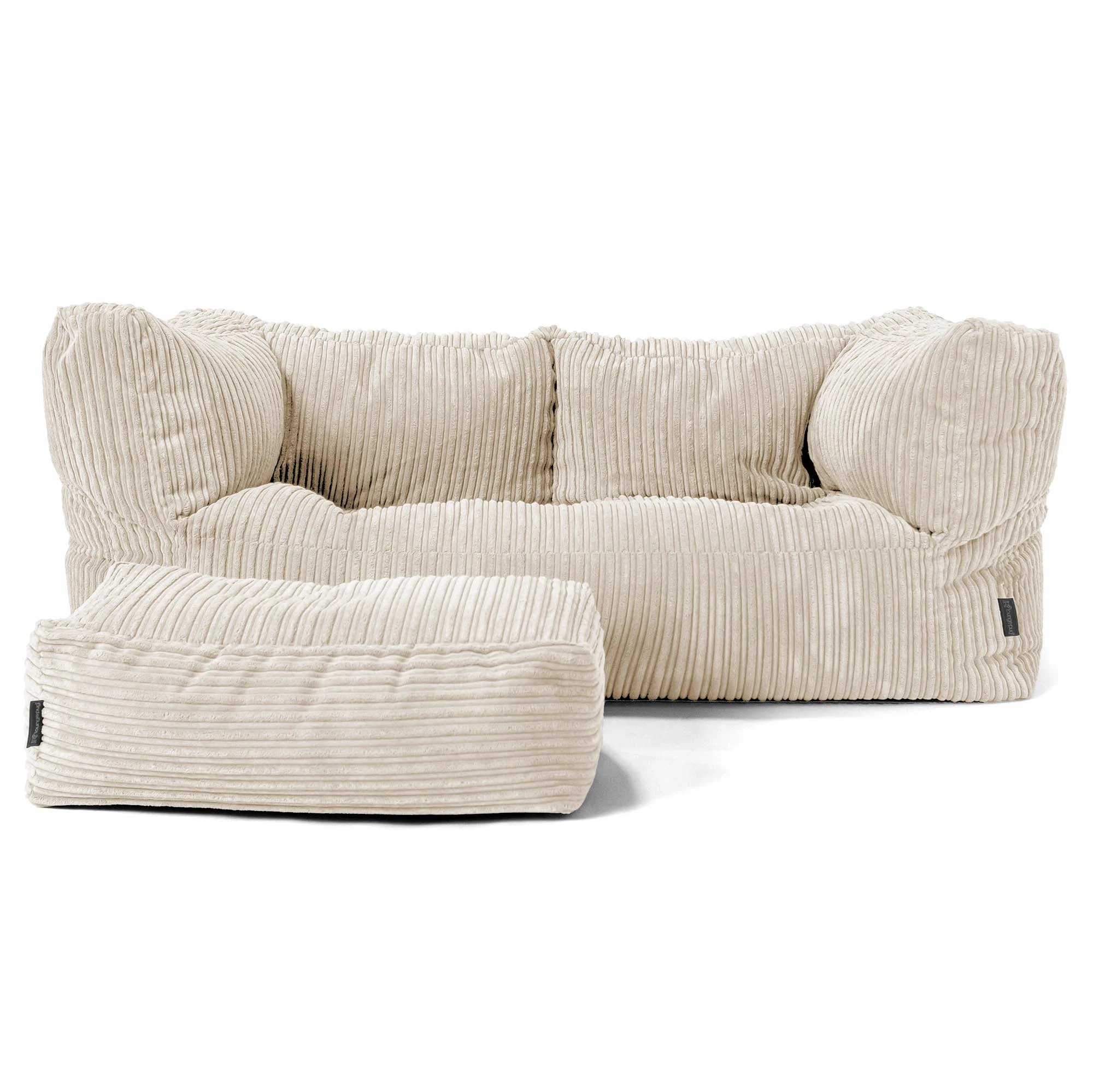 Albert 2-sits Saccosäcksoffa - Klassisk Manchestertyg Gräddvit - Image 2