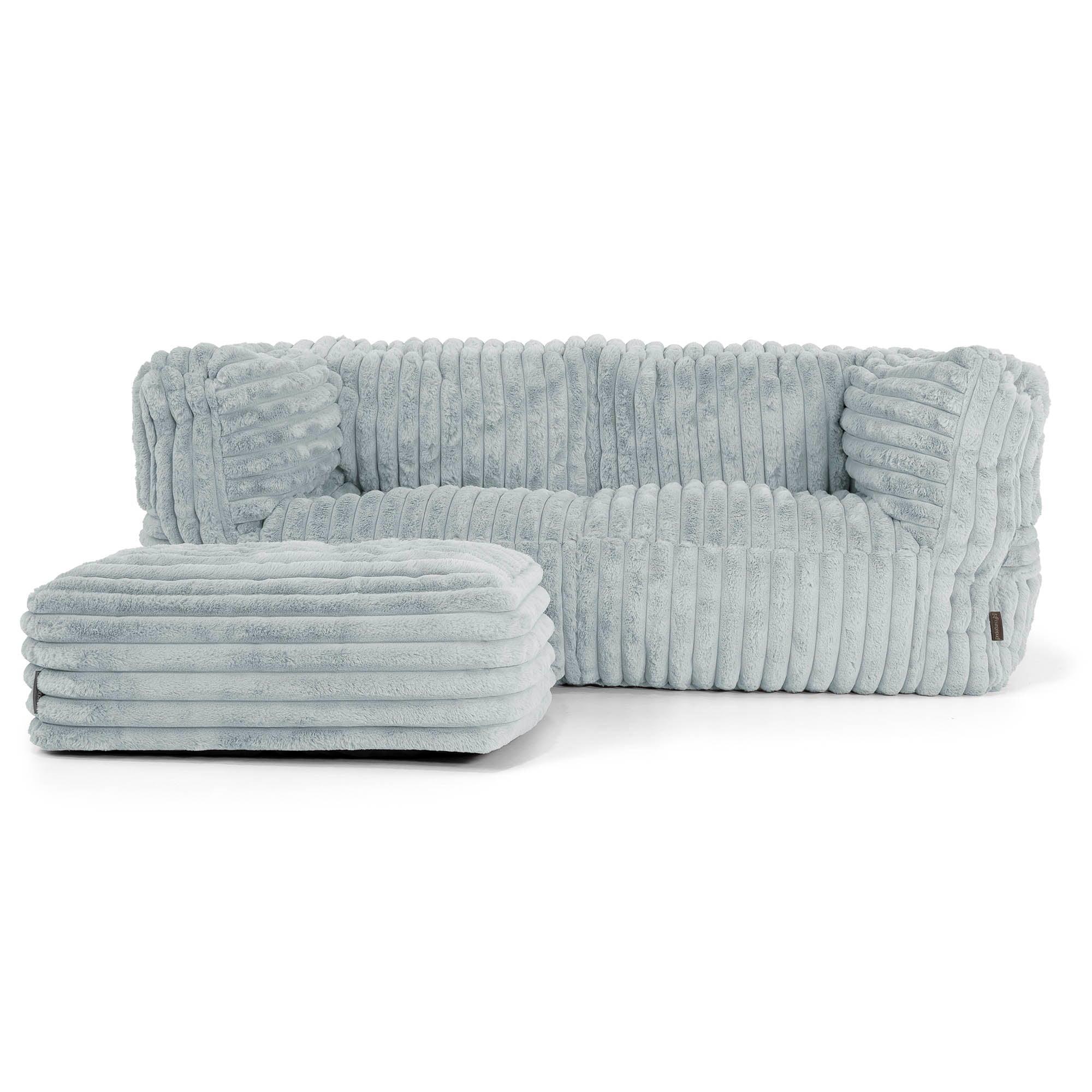 Albert 2-sits Saccosäcksoffa - Ultraplyschmanchestertyg Ankäggsblå - Image 2
