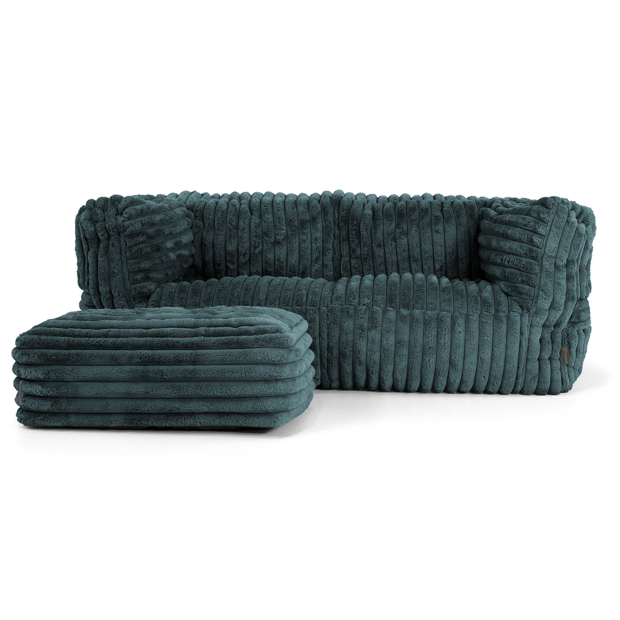 Albert 2-sits Saccosäcksoffa - Ultraplyschmanchestertyg Teal - Image 2