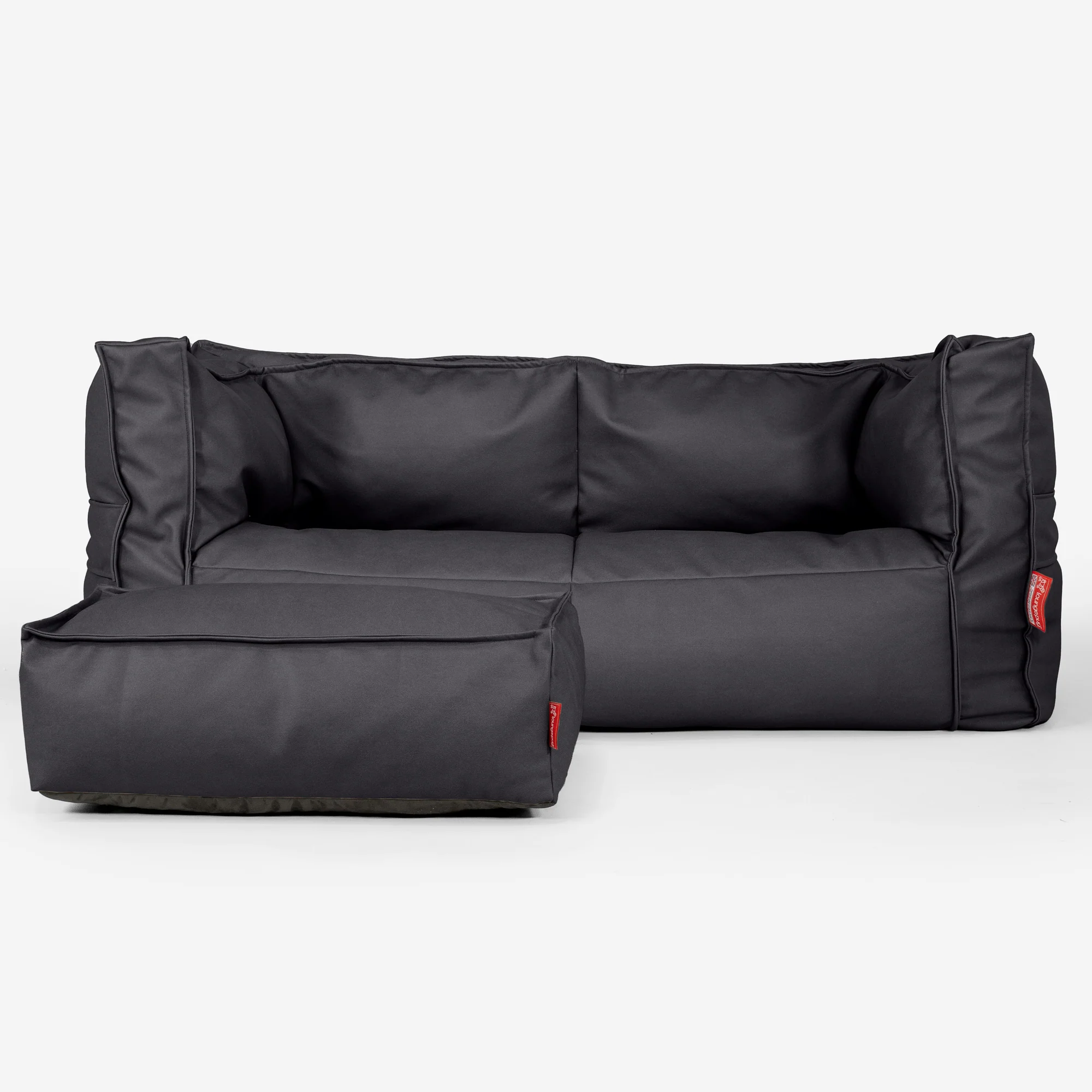 Albert 2-sits Saccosäcksoffa - Veganskt Läder Svart - Image 2