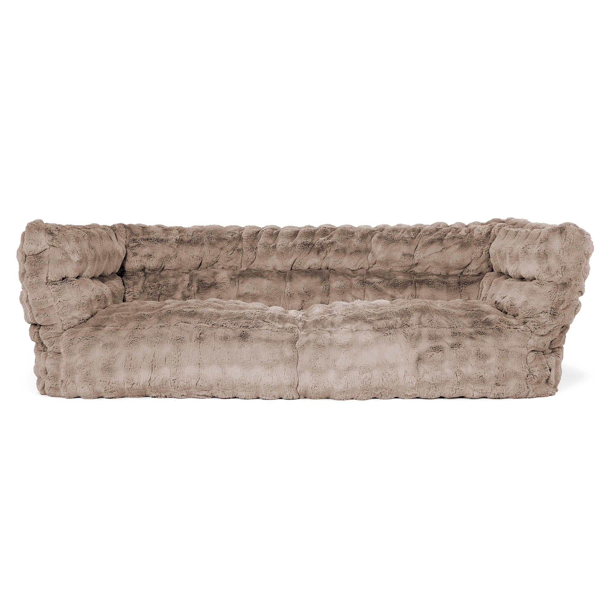 Louis 3-sits Saccosäcksoffa - Fuskpäls Bubble Minkbrun