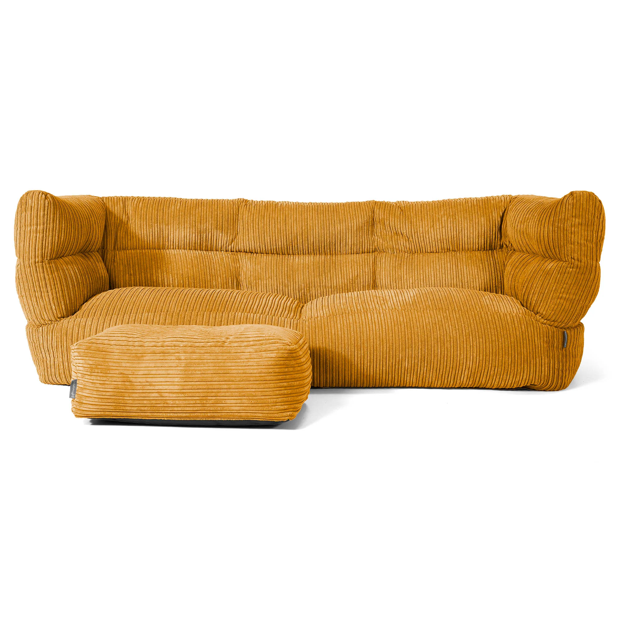 Louis 3-sits Saccosäcksoffa - Klassisk Manchestertyg Gyllene Honung - Image 2