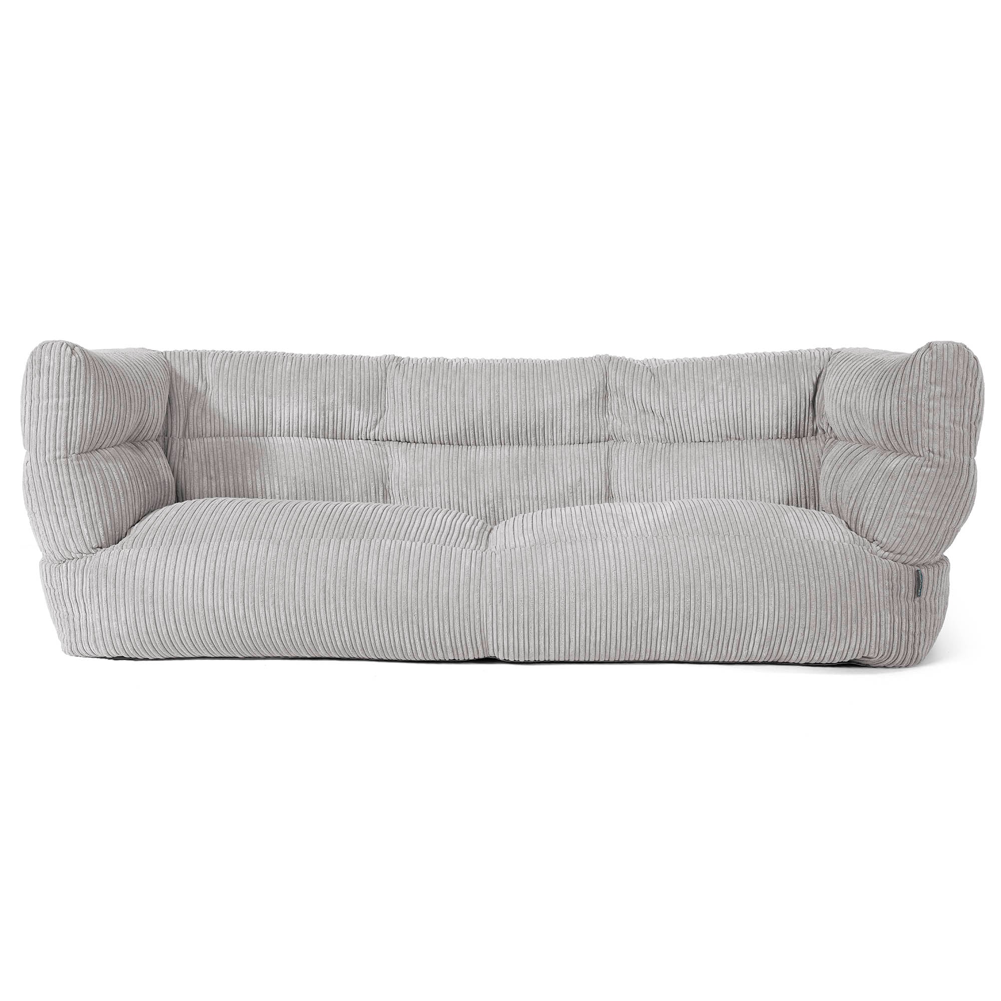 Louis 3-sits Saccosäcksoffa - Klassisk Manchestertyg Silvergrå