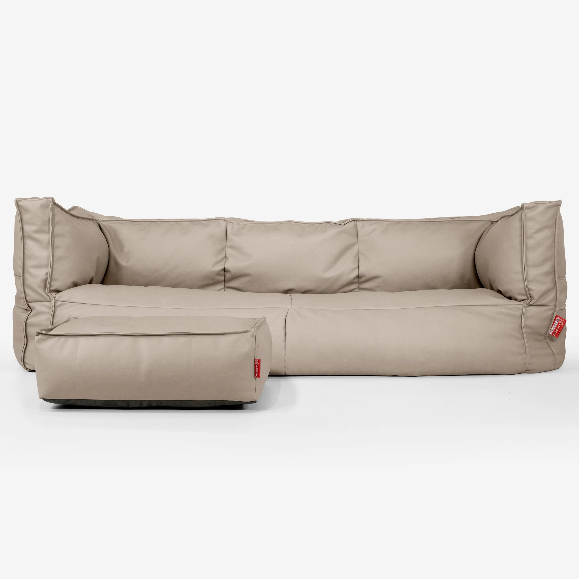 Albert 3-sits Saccosäcksoffa - Veganskt Läder Elfenbensvit - Image 2