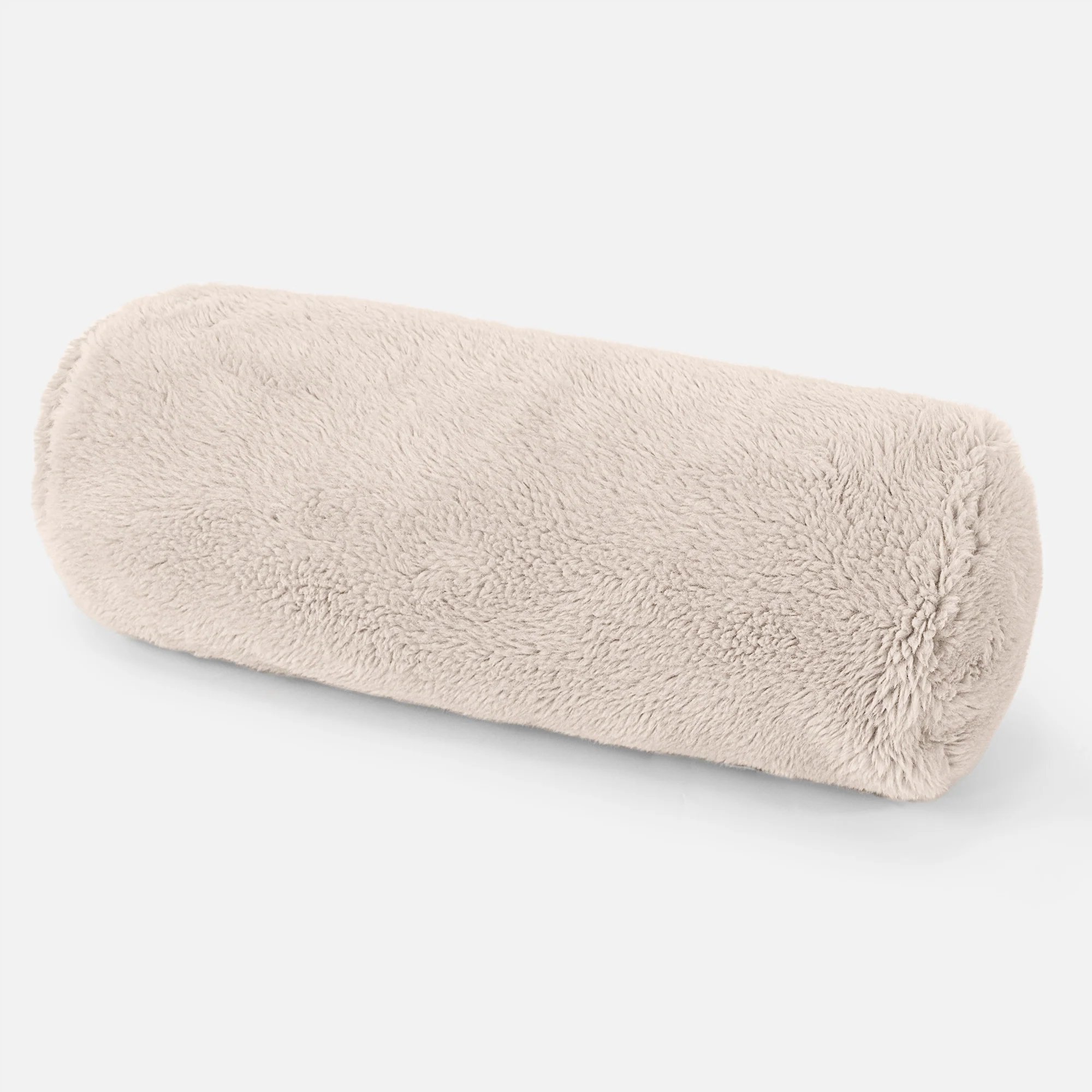 Cylinderkuddfodral 20 x 55cm - Teddy-fuskpäls Gräddvit