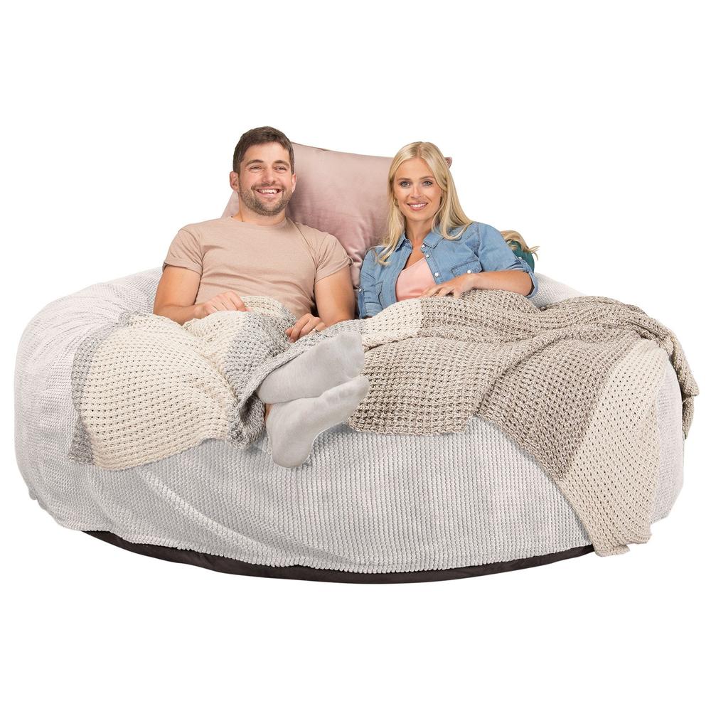 Dubbel Saccosäcksoffa XXL C3000-L, CloudSac Memoryskum - Pom-pom Elfenbensvit - Image 3