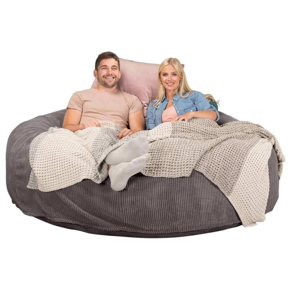 Dubbel Saccosäcksoffa XXL C3000-L, CloudSac Memoryskum - Pom-pom Mörkgrå - Image 3