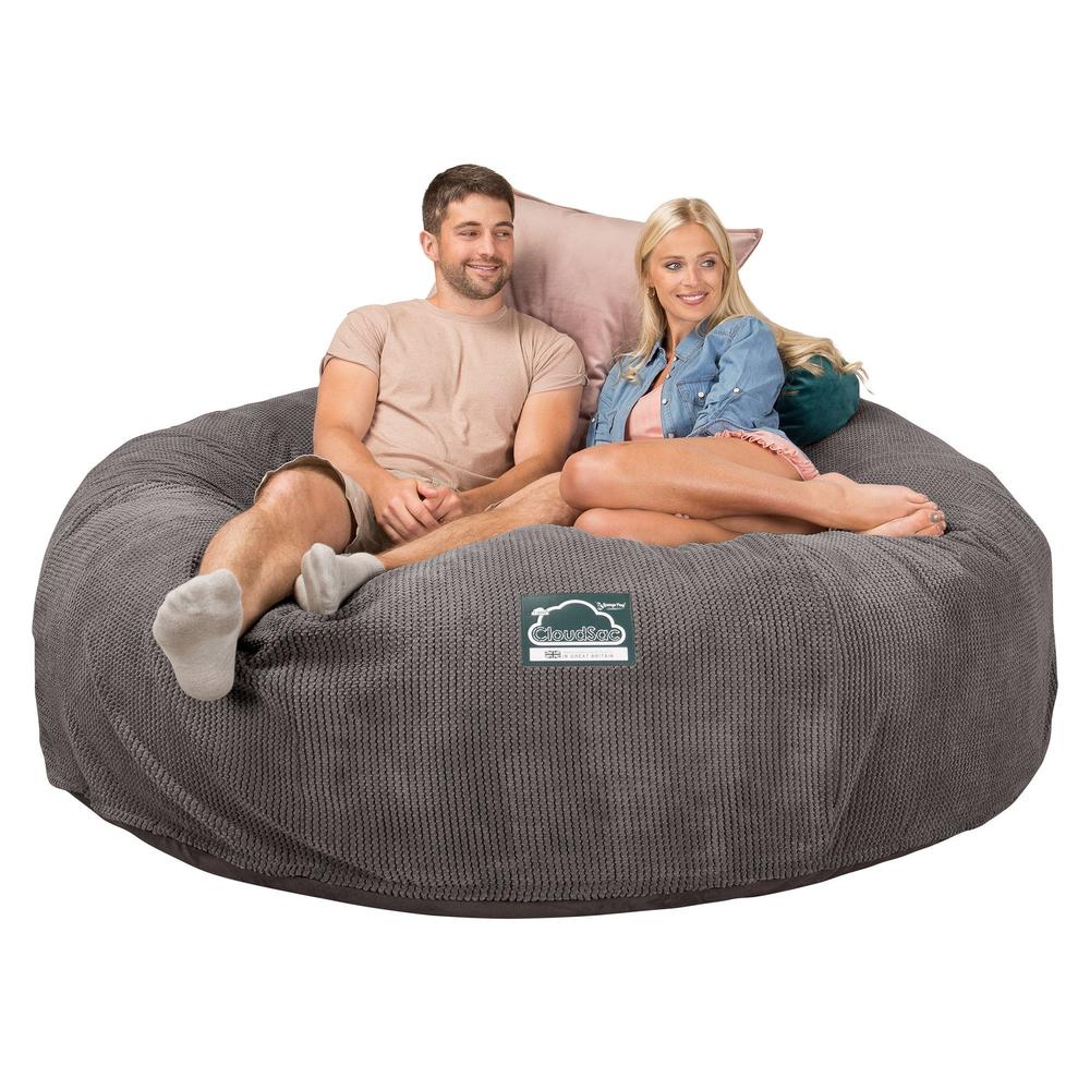 Dubbel Saccosäcksoffa XXL C3000-L, CloudSac Memoryskum - Pom-pom Mörkgrå - Image 5