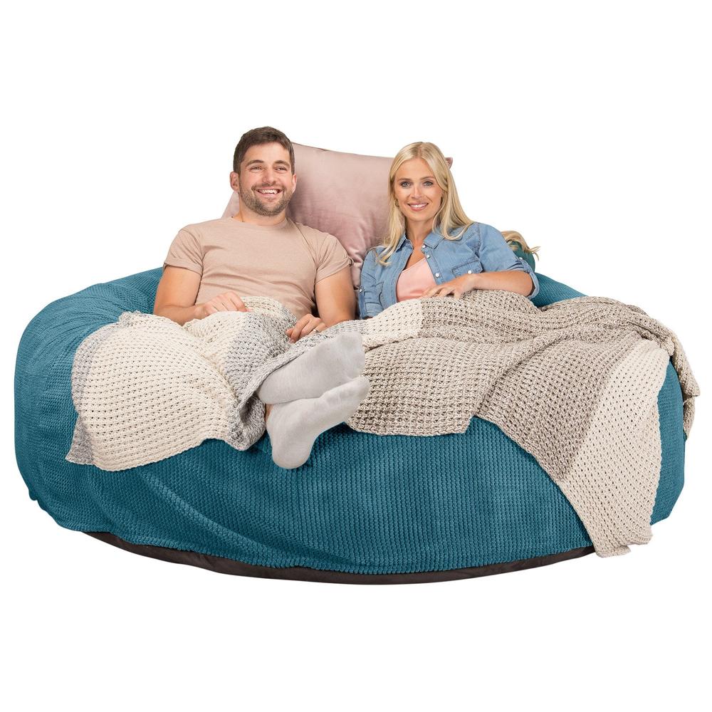 Dubbel Saccosäcksoffa XXL C3000-L, CloudSac Memoryskum - Pom-pom Turkos - Image 3