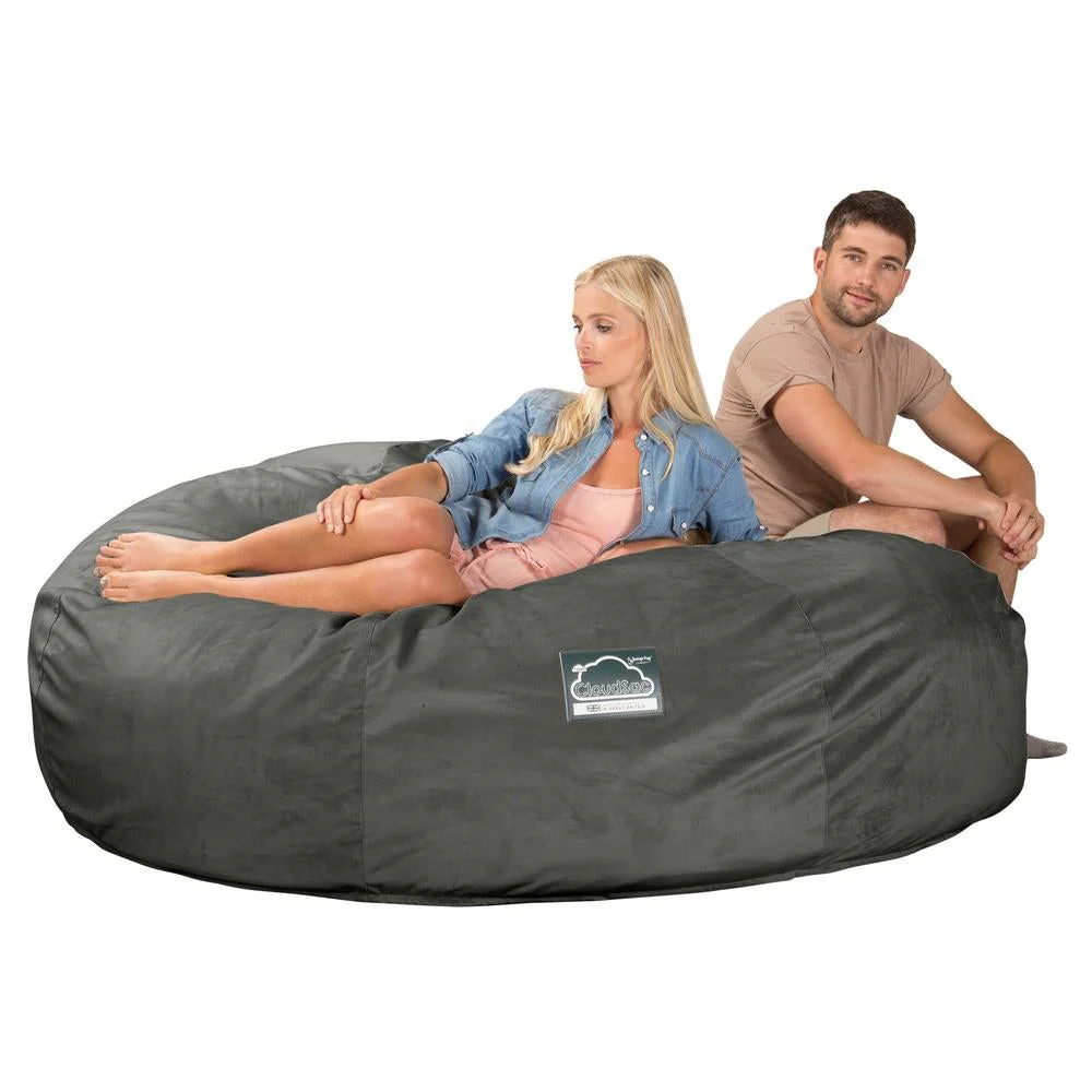 Dubbel Saccosäcksoffa XXL C3000-L, CloudSac Memoryskum - Sammet Grafitgrå - Image 3