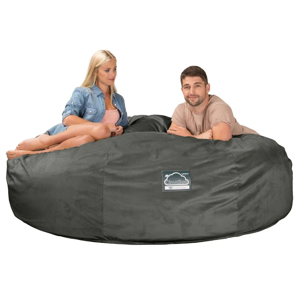 Dubbel Saccosäcksoffa XXL C3000-L, CloudSac Memoryskum - Sammet Grafitgrå - Image 4