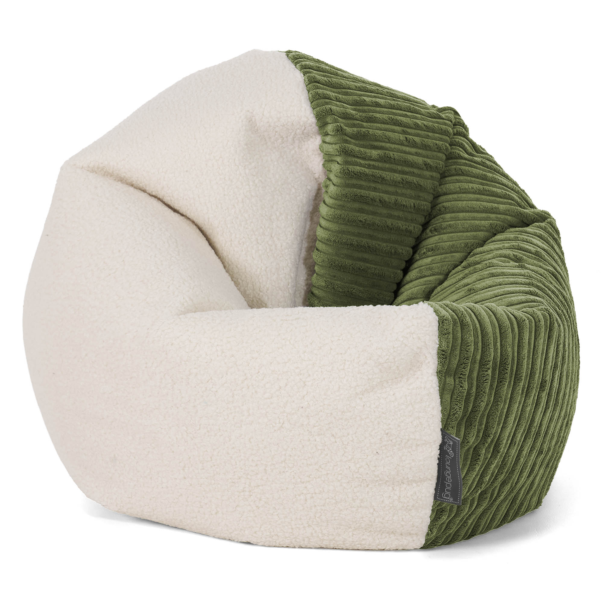 Flexforma Saccosäcksstol för Barn för Småbarn 1-3 år  - Boucle & Manchestertyg Skogsgrön