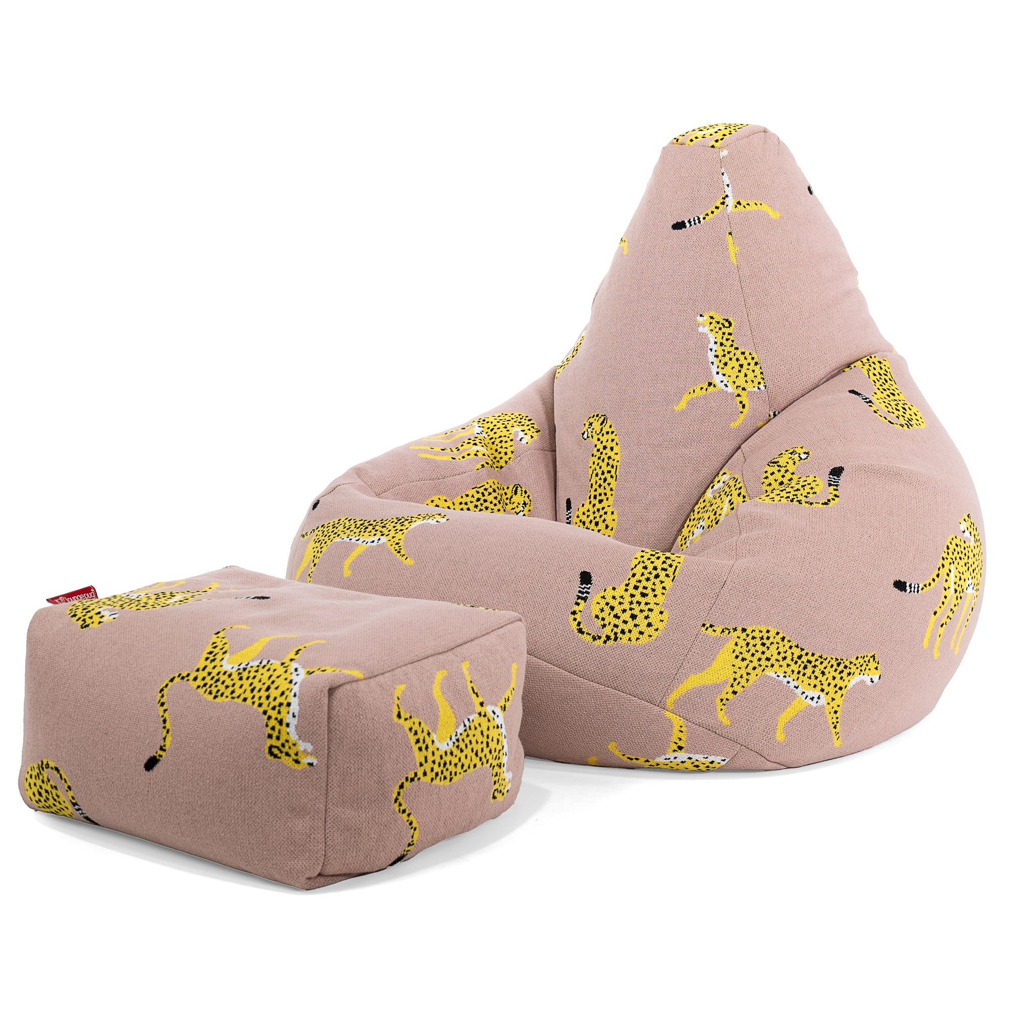 Game Fåtölj Saccosäck - Stickad Gepard Rosa