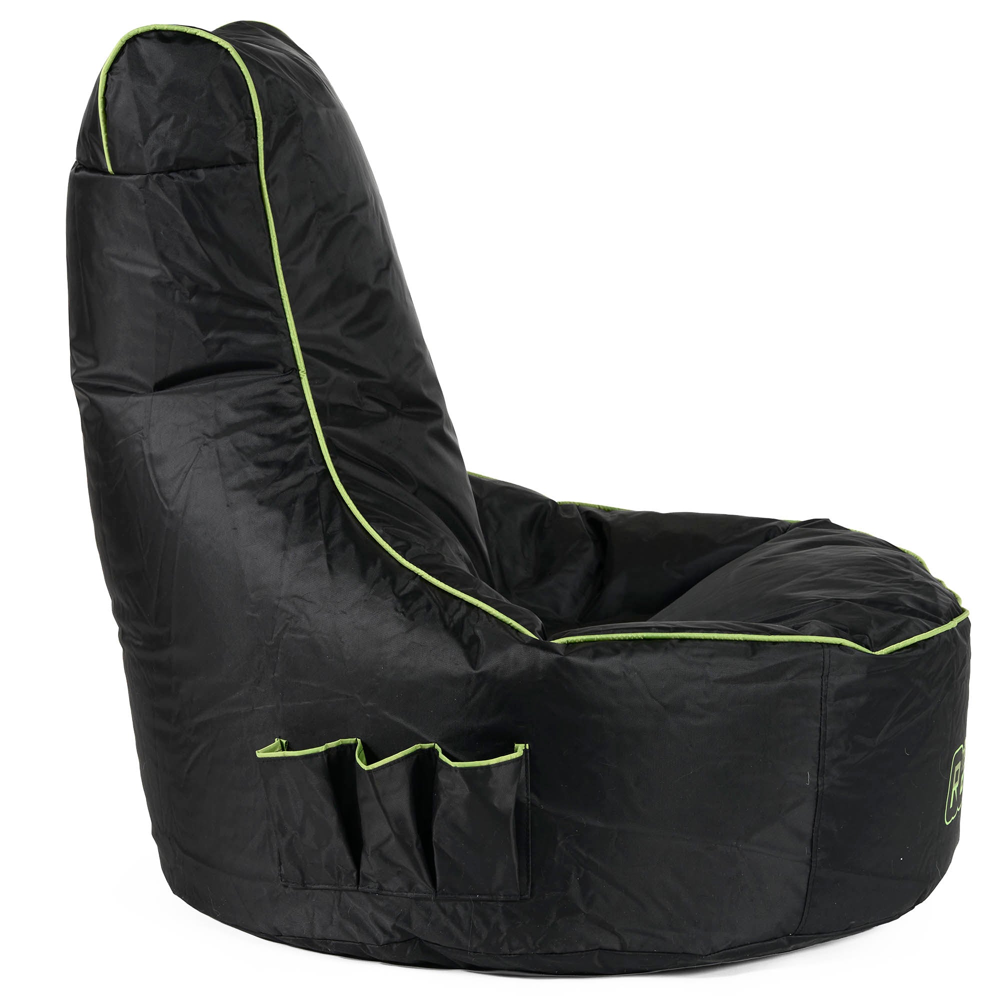 Gaming Sittsäck i Bilstolsstil - Svart / Grön - Image 3
