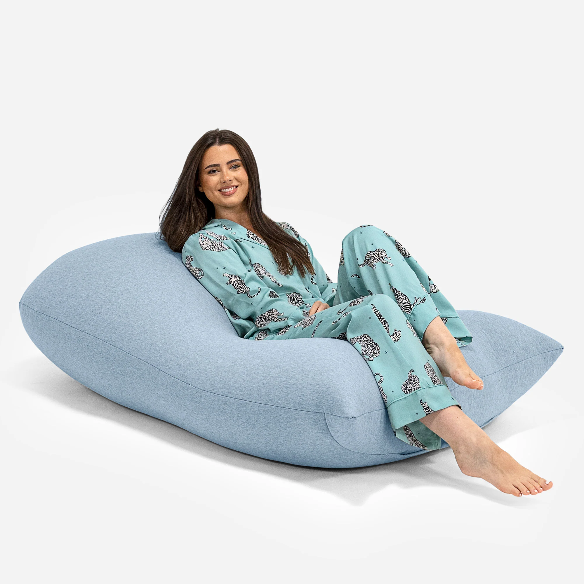 Grande XL Saccosäck - Stretchig Bomull Baby Blå