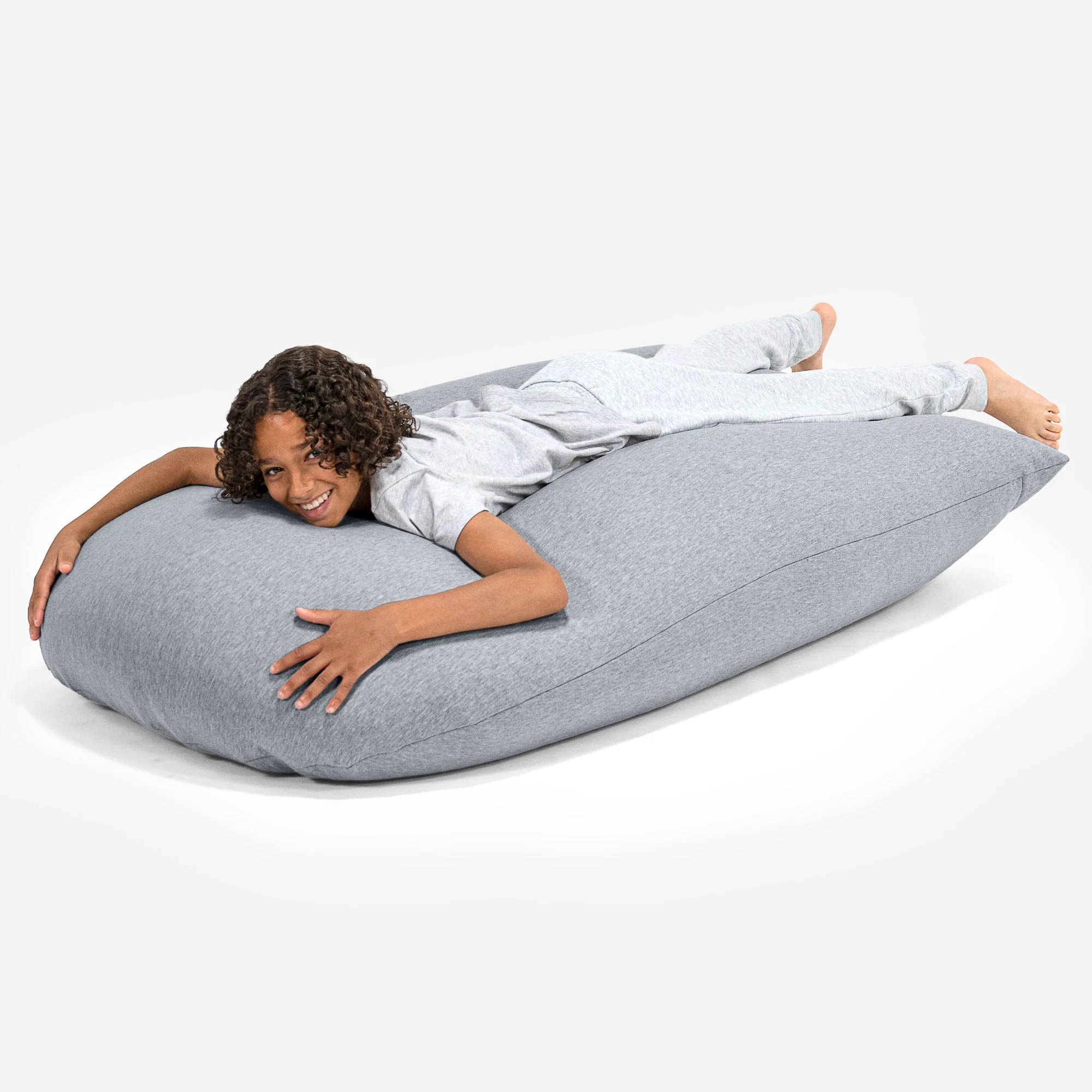 Grande XL Saccosäck - Stretchig Bomull Ljusgrå - Image 4
