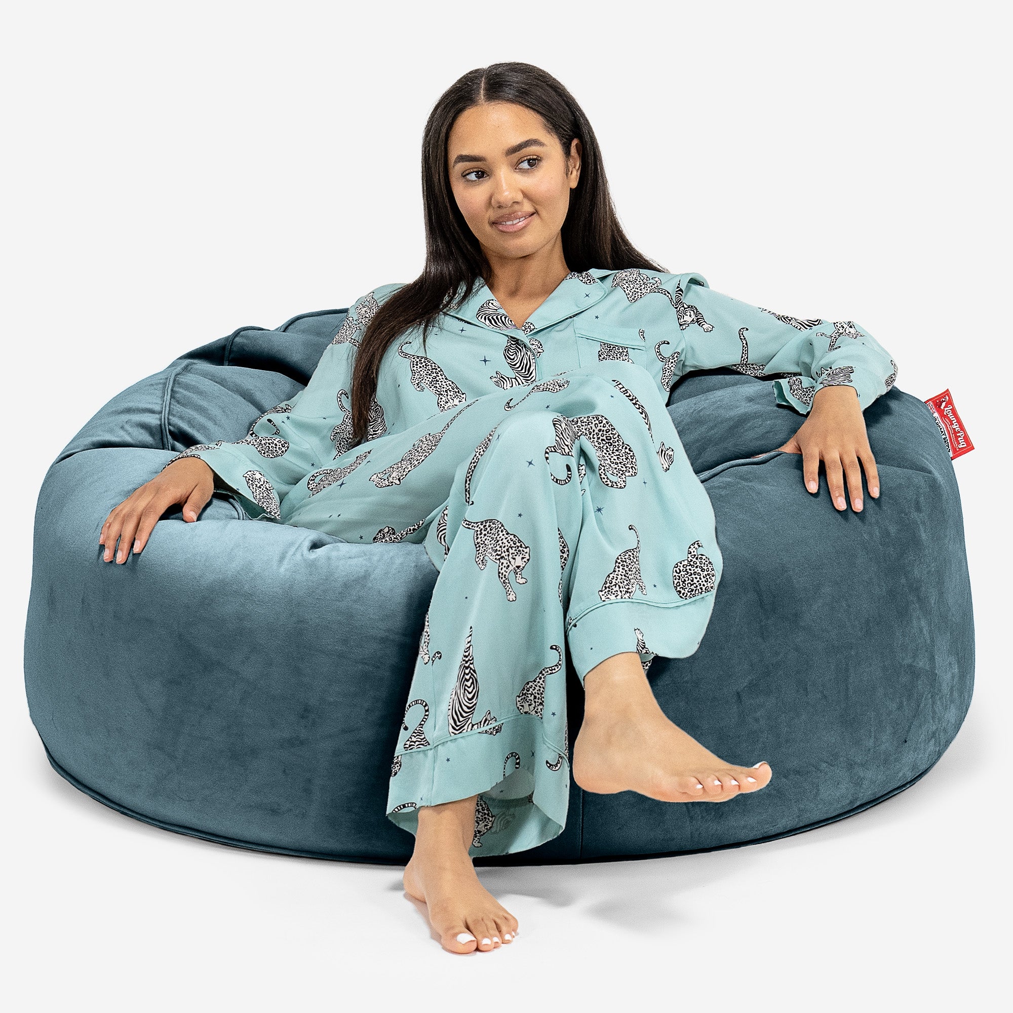 Jätte Saccosäck Soffa 'Mammut' - Sammet Teal