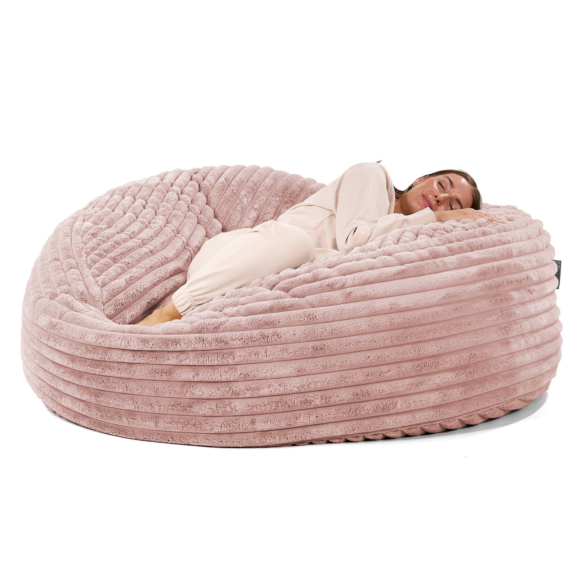 Jätte Saccosäck XXL 'Mega Mammut' - Ultraplyschmanchestertyg Gammelrosa - Image 3