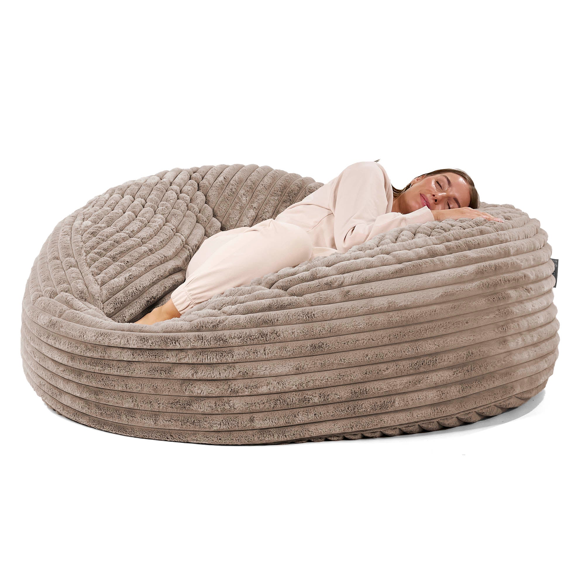 Jätte Saccosäck XXL 'Mega Mammut' - Ultraplyschmanchestertyg Minkbrun - Image 3
