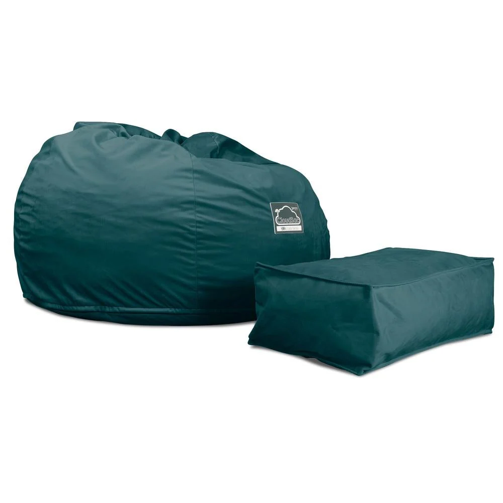 Jättesaccosäck C510-L, CloudSac Memoryskum - Sammet Teal - Image 4