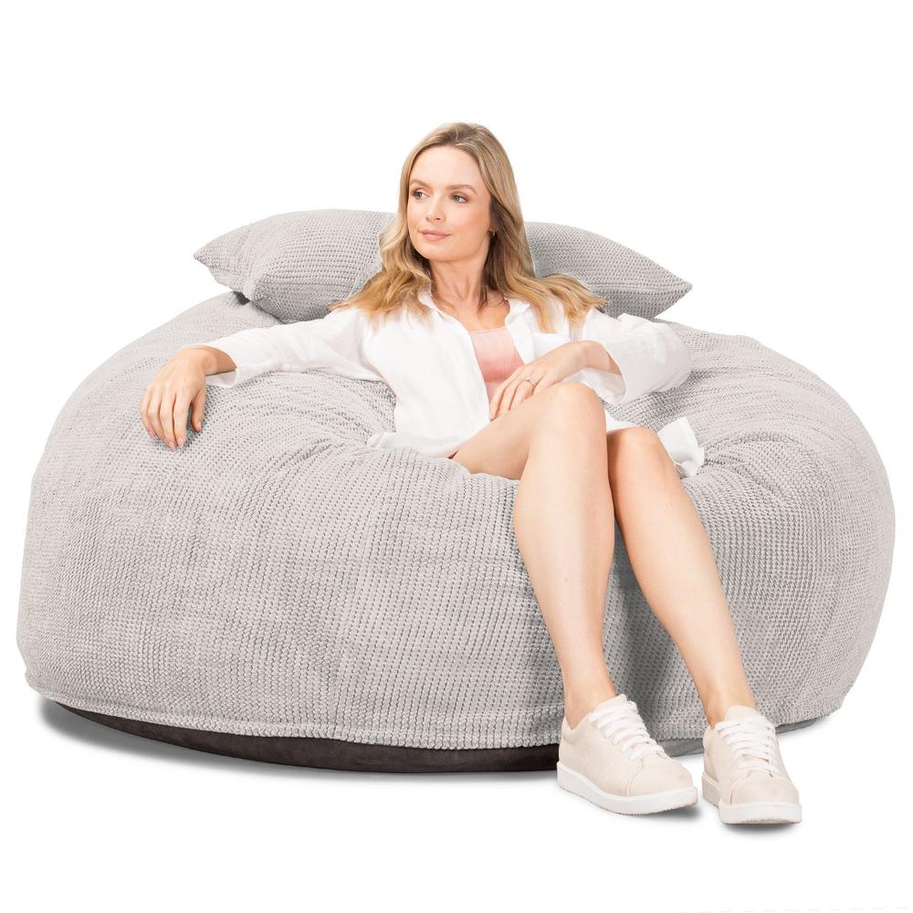 Jättesaccosäck XXL C1010-L, CloudSac Memoryskum - Pom-pom Elfenbensvit - Image 3