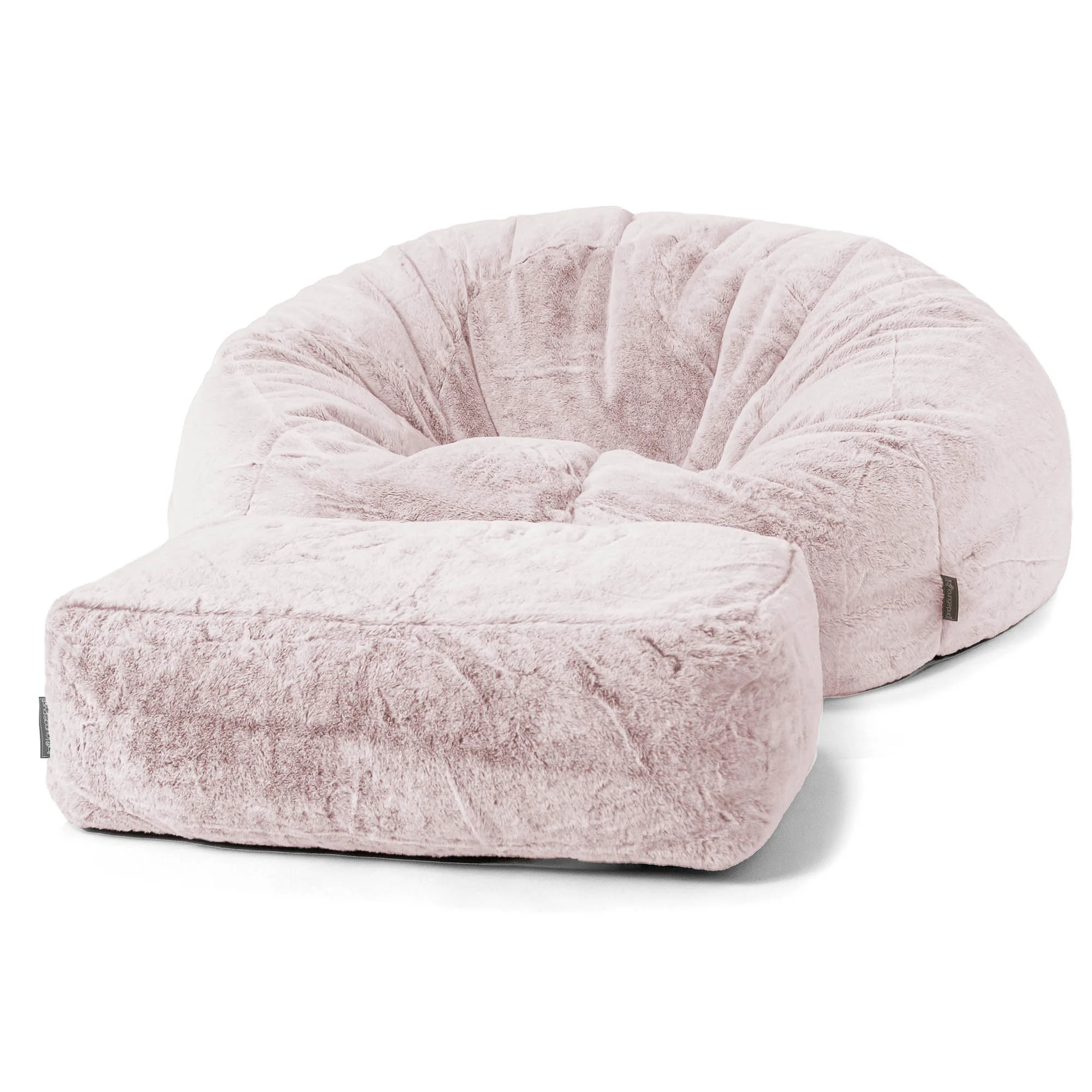 Klassisk Saccosäck Soffa - Fuskkaninpäls Gammelrosa - Image 2