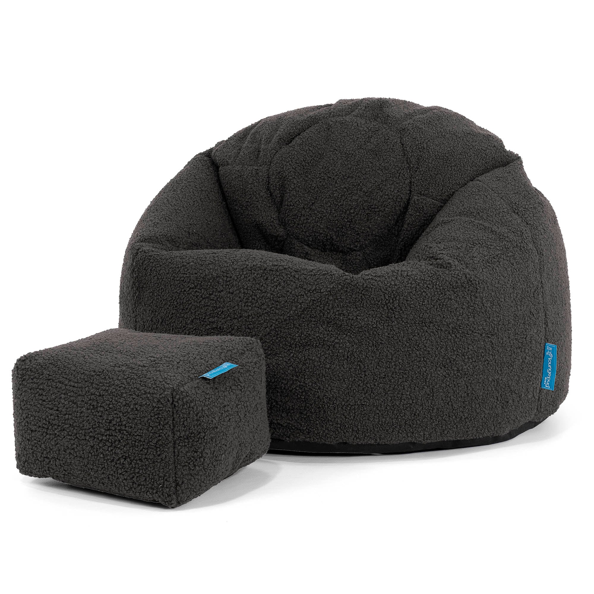 Klassisk Sittsäck Stol Barn 1-5 år - Boucle Grafitgrå - Image 2