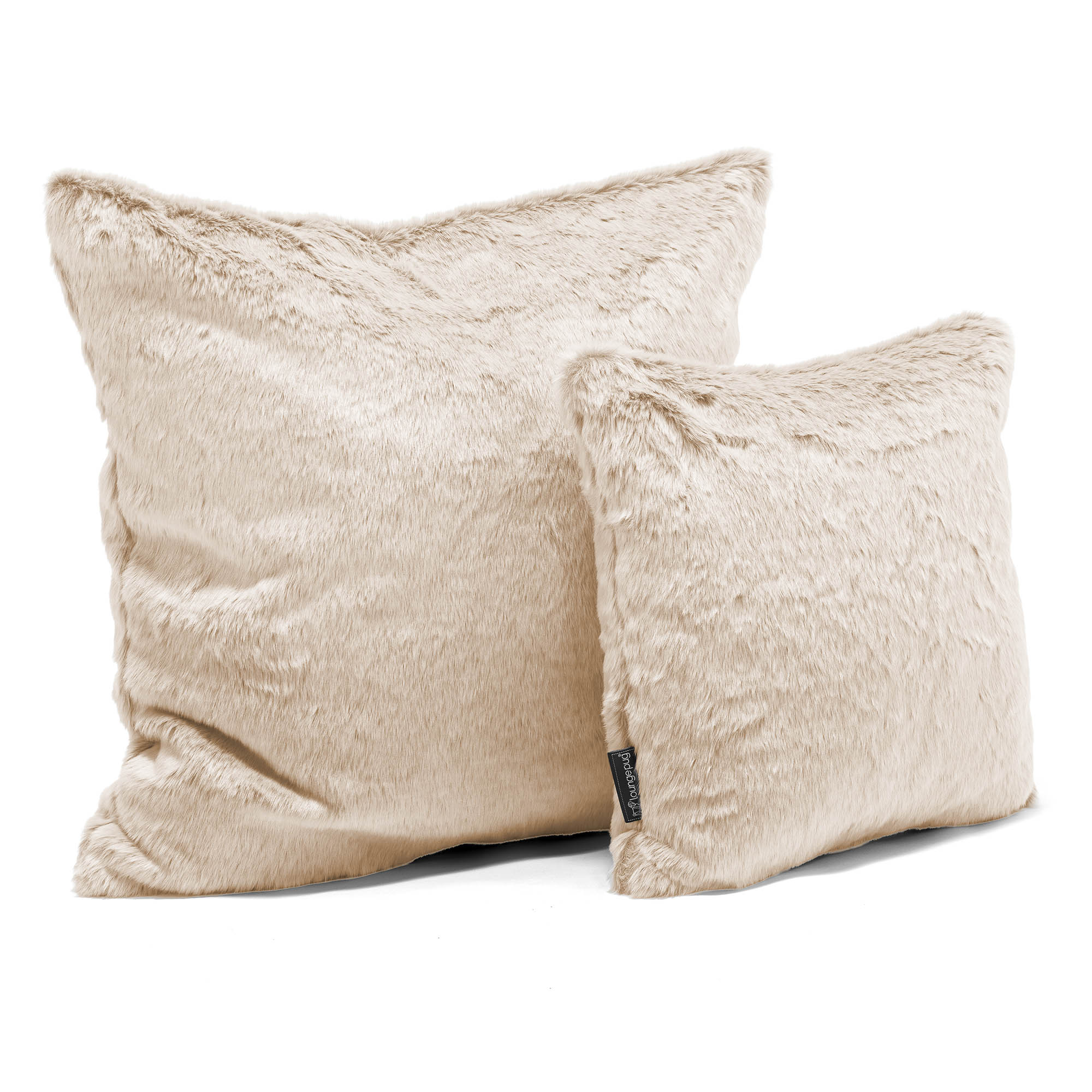Kuddfodral 47 x 47cm - Fuskkaninpäls Vit - Image 2