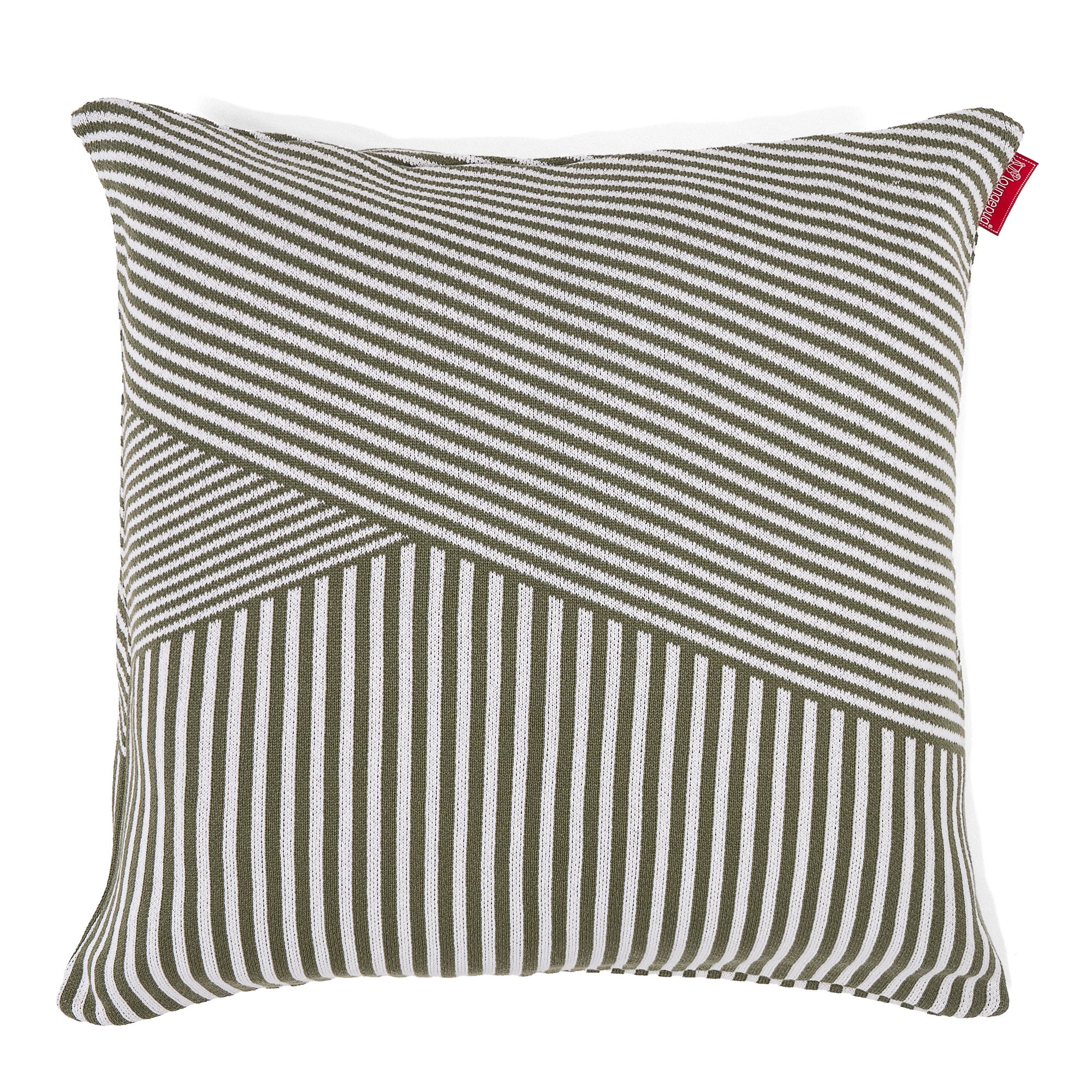 Kuddfodral XL 70 x 70cm - Stickad Rand Grön