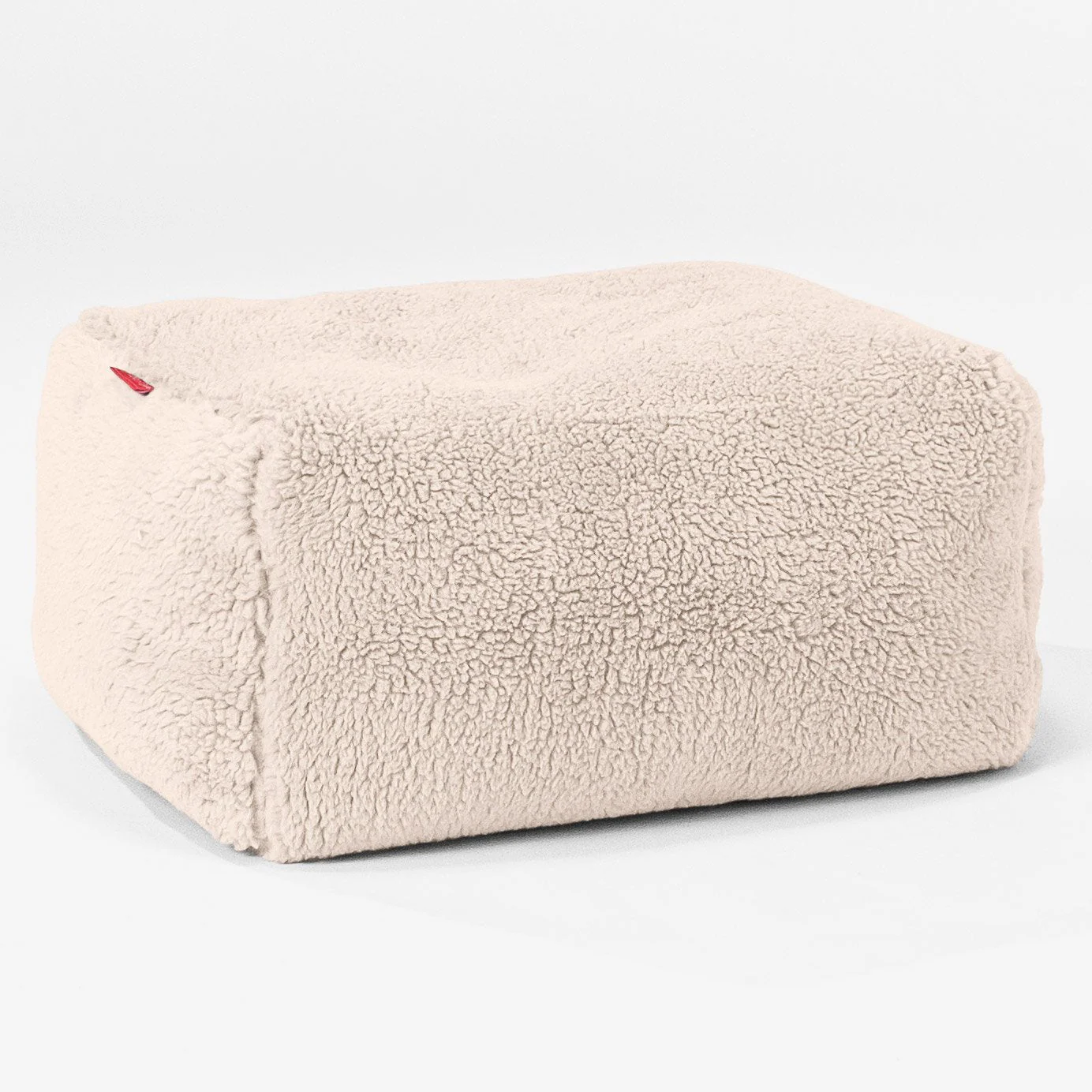 Liten Fotpall Ersättningsöverdrag - Teddy-fuskpäls