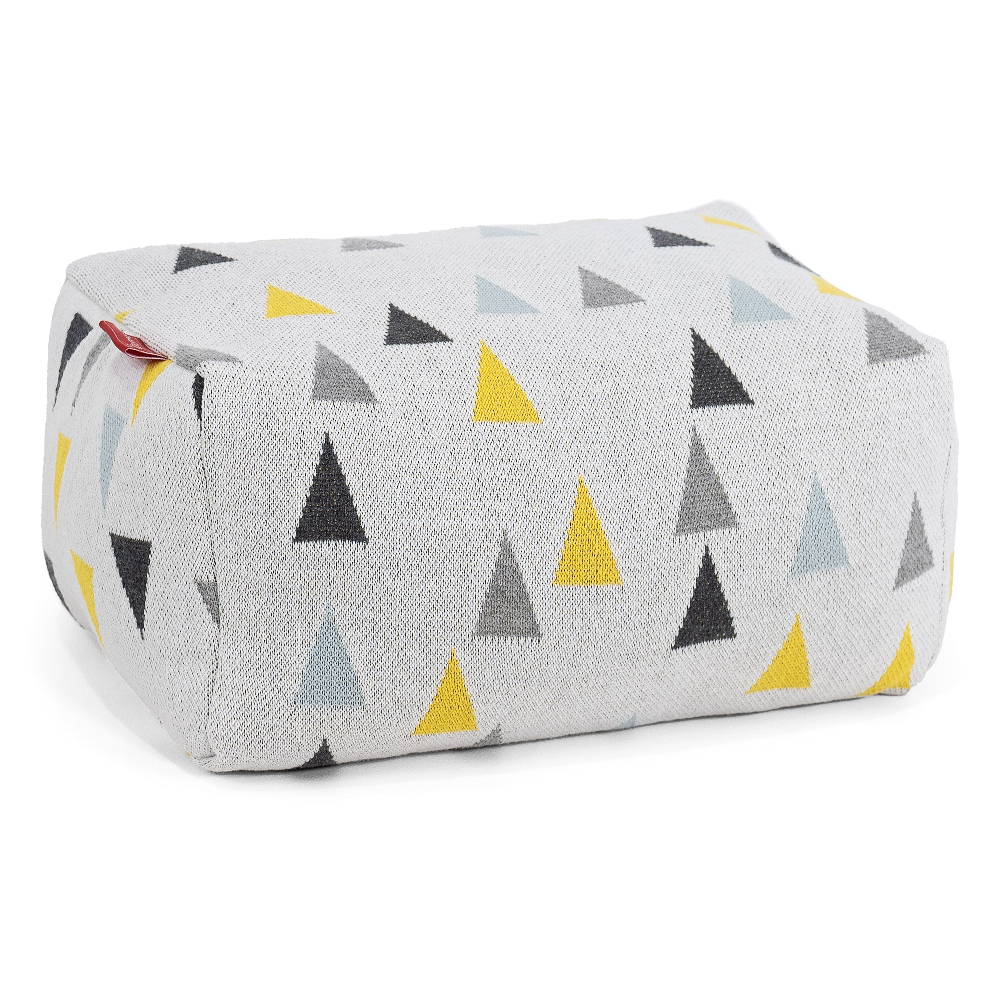 Liten Fotpall - Stickad Geometrisk Triangel