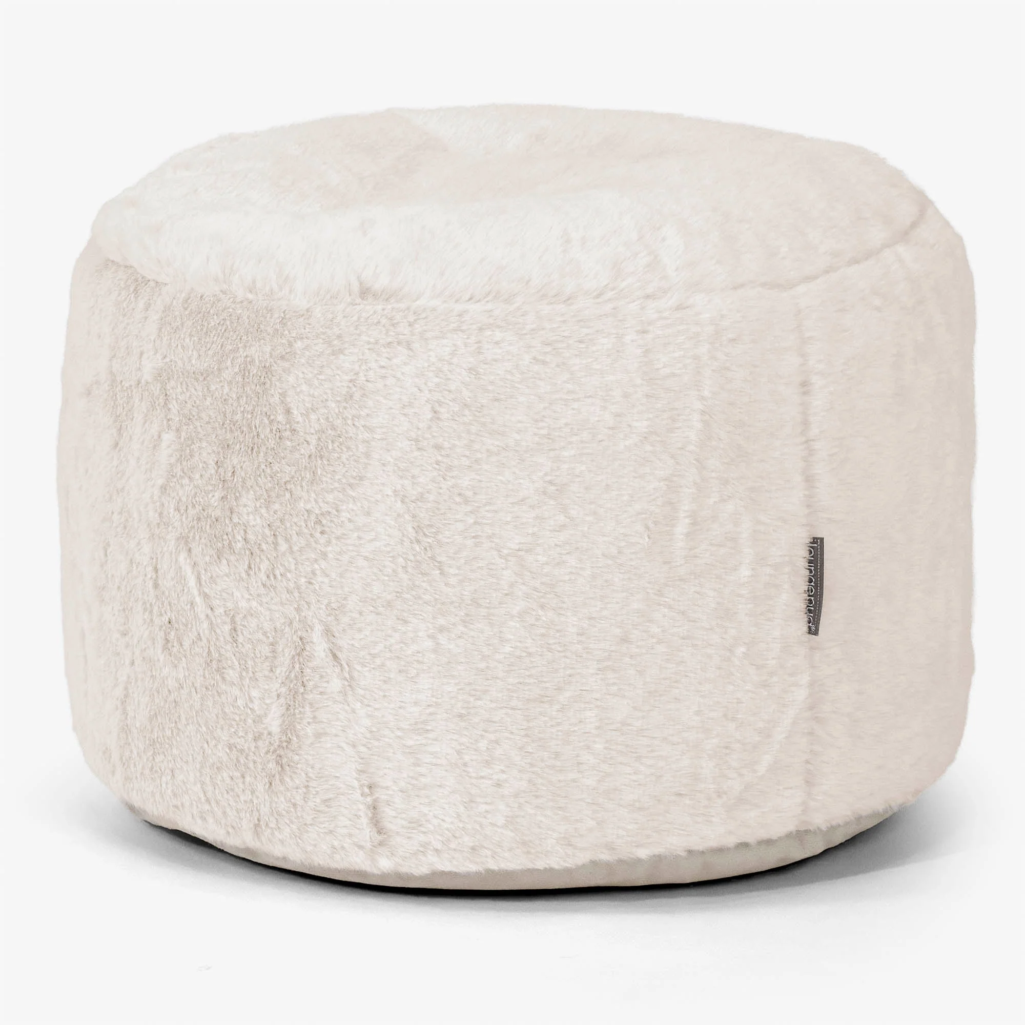 Liten Rund Fotpall Ersättningsöverdrag - Fuskkaninpäls - Image 5