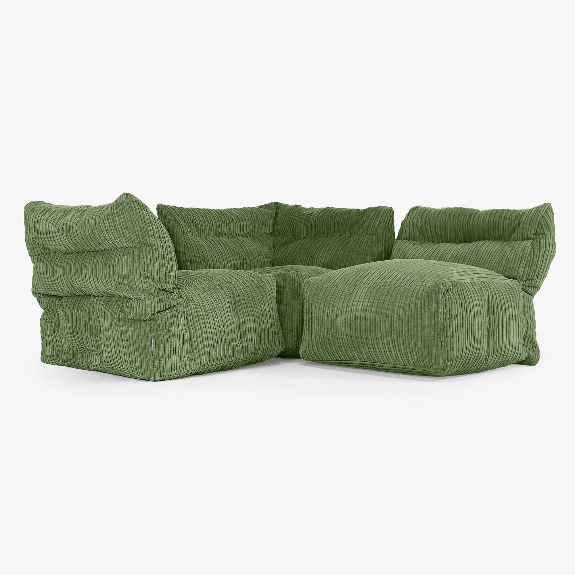 Modulsoffa 3-sits - Klassisk Manchestertyg Skogsgrön - Image 3