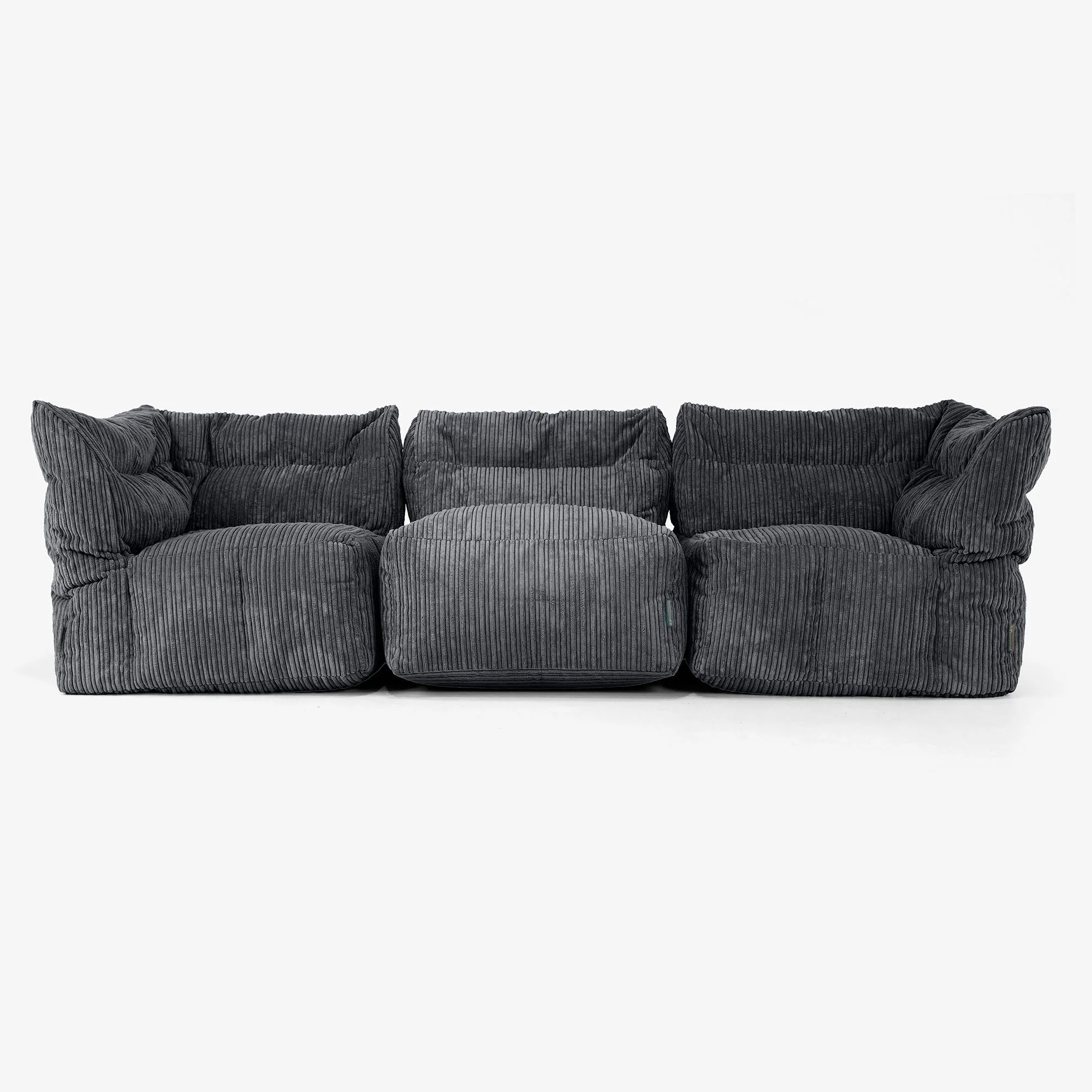 Modulsoffa 3-sits - Klassisk Manchestertyg Svart