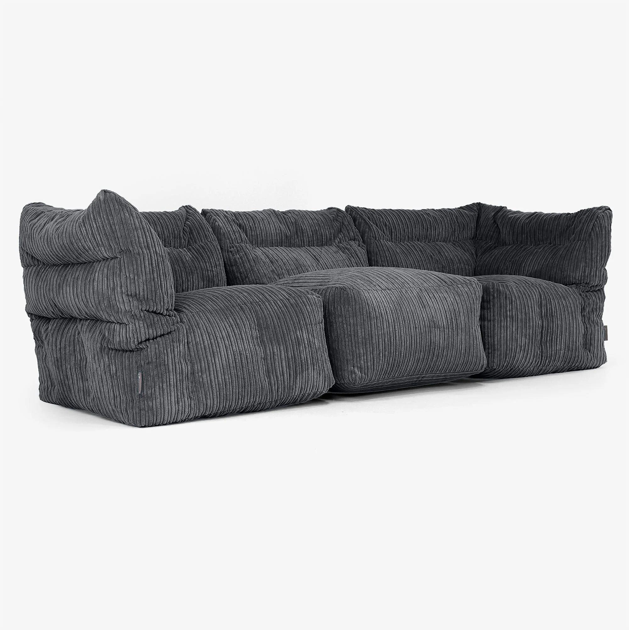Modulsoffa 3-sits - Klassisk Manchestertyg Svart - Image 2