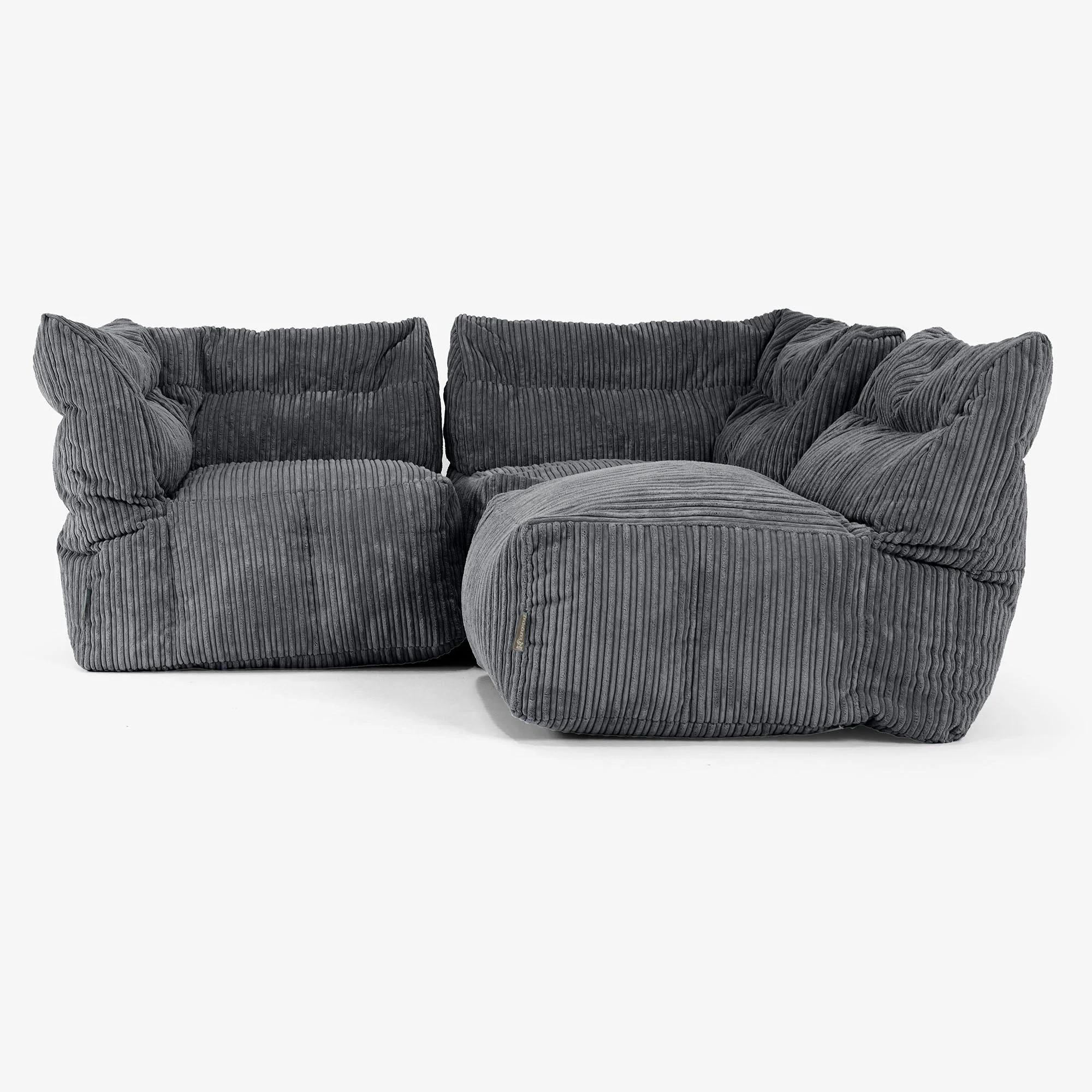 Modulsoffa 3-sits - Klassisk Manchestertyg Svart - Image 4