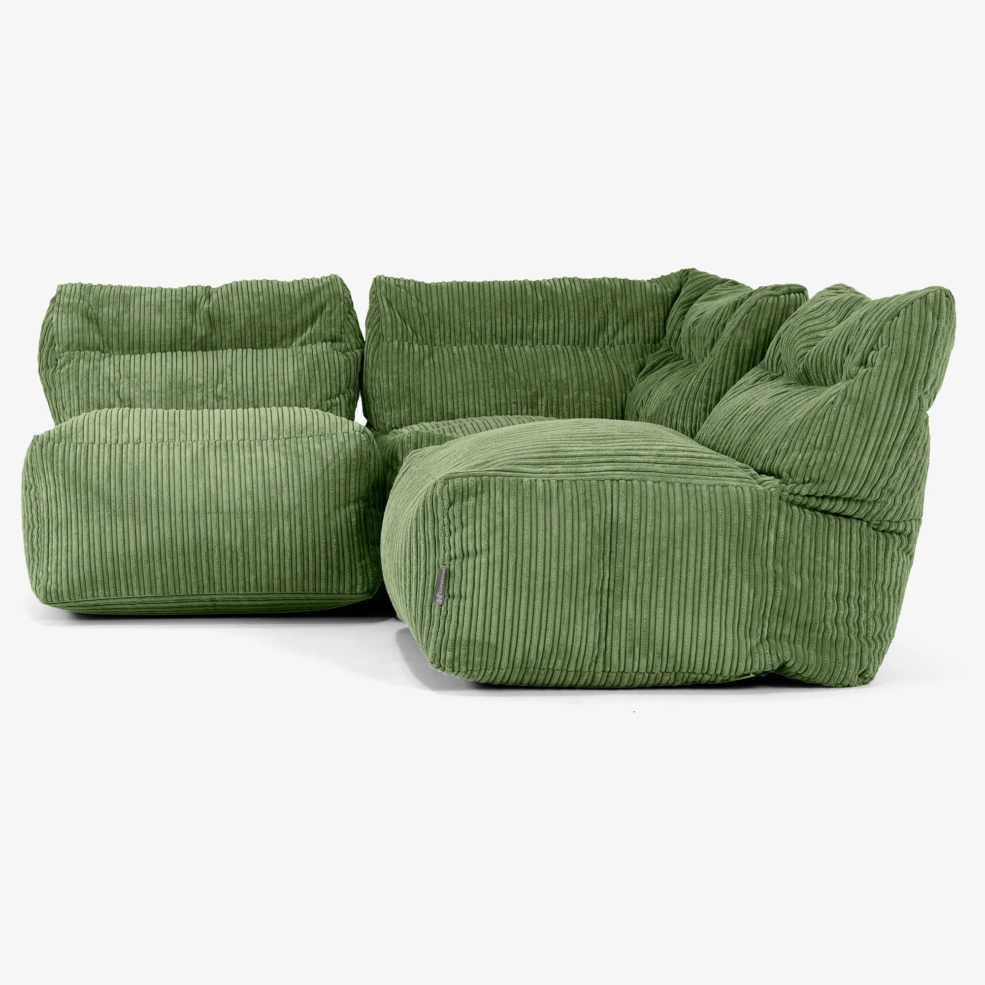 Modulsoffa 3-sits utan Armstöd - Klassisk Manchestertyg Skogsgrön - Image 2
