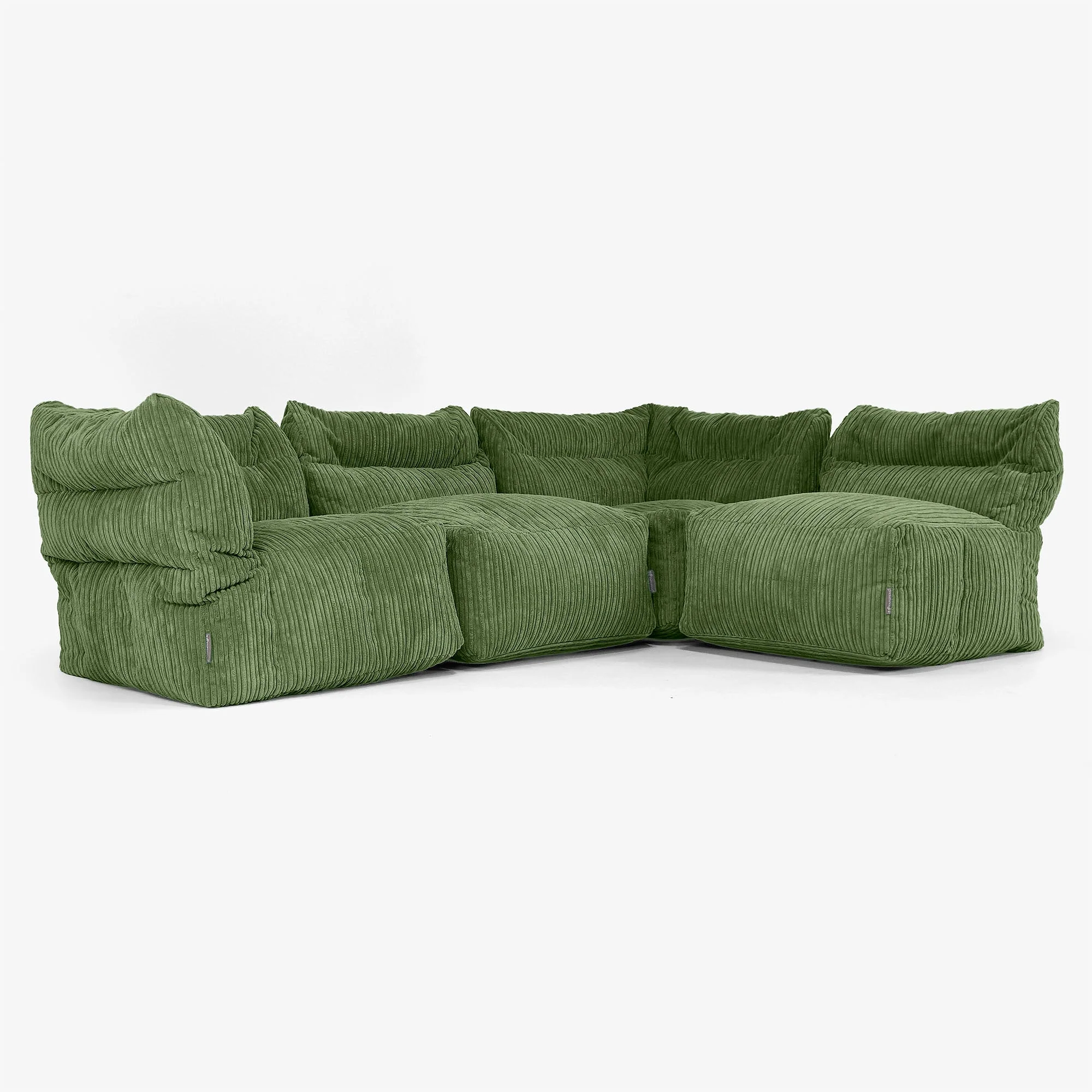 Modulsoffa 4-sits - Klassisk Manchestertyg Skogsgrön - Image 4